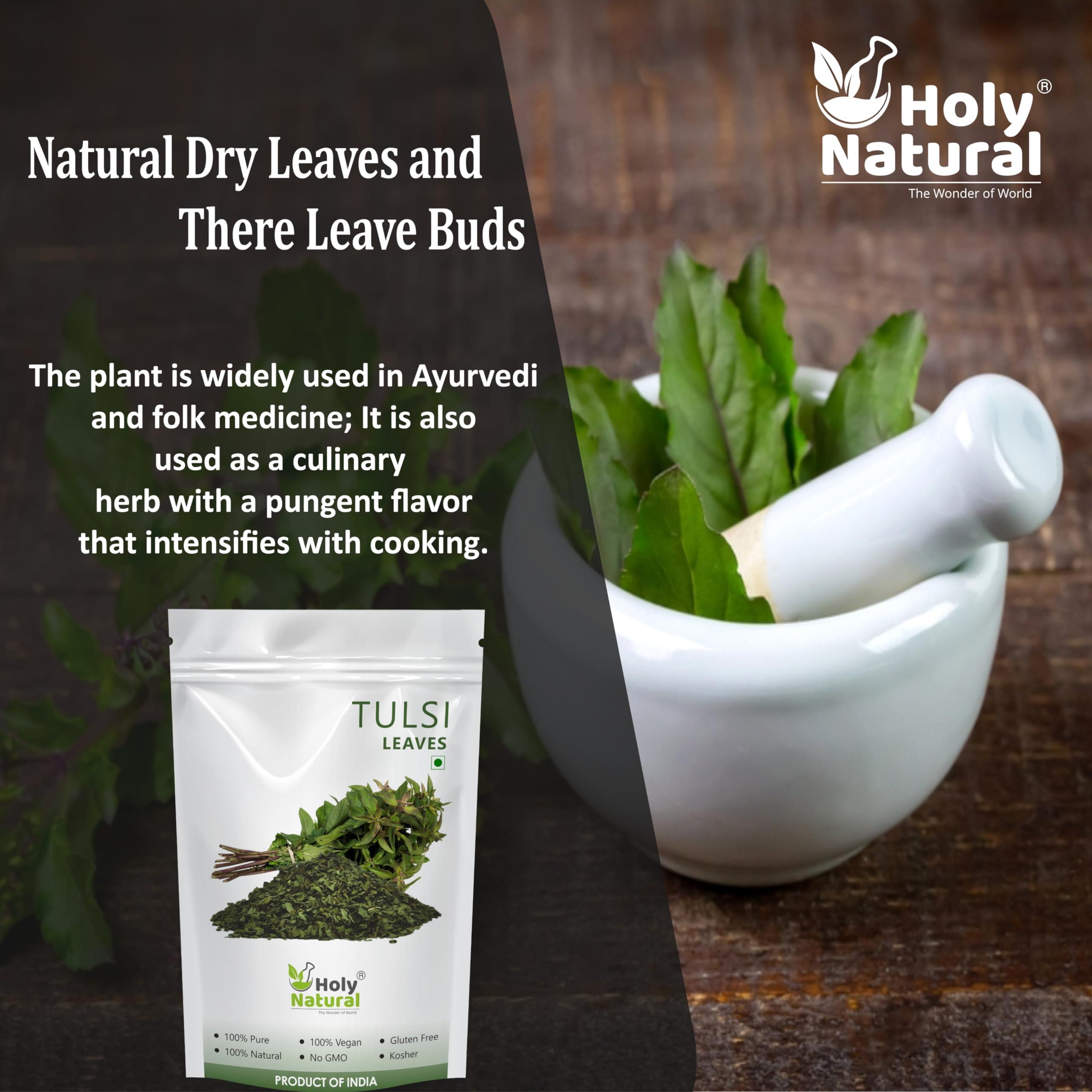Holy Natural - The Wonder of World Holy Natural Tulsi Leaves 200 Gm | Queen of Herbs | Dried Tulsi Leaves, Dried Tulsi Buds | Tulsi leaves also called Holy Basil (Ocimum tenuiflorum), tulasi, and Indian Basil