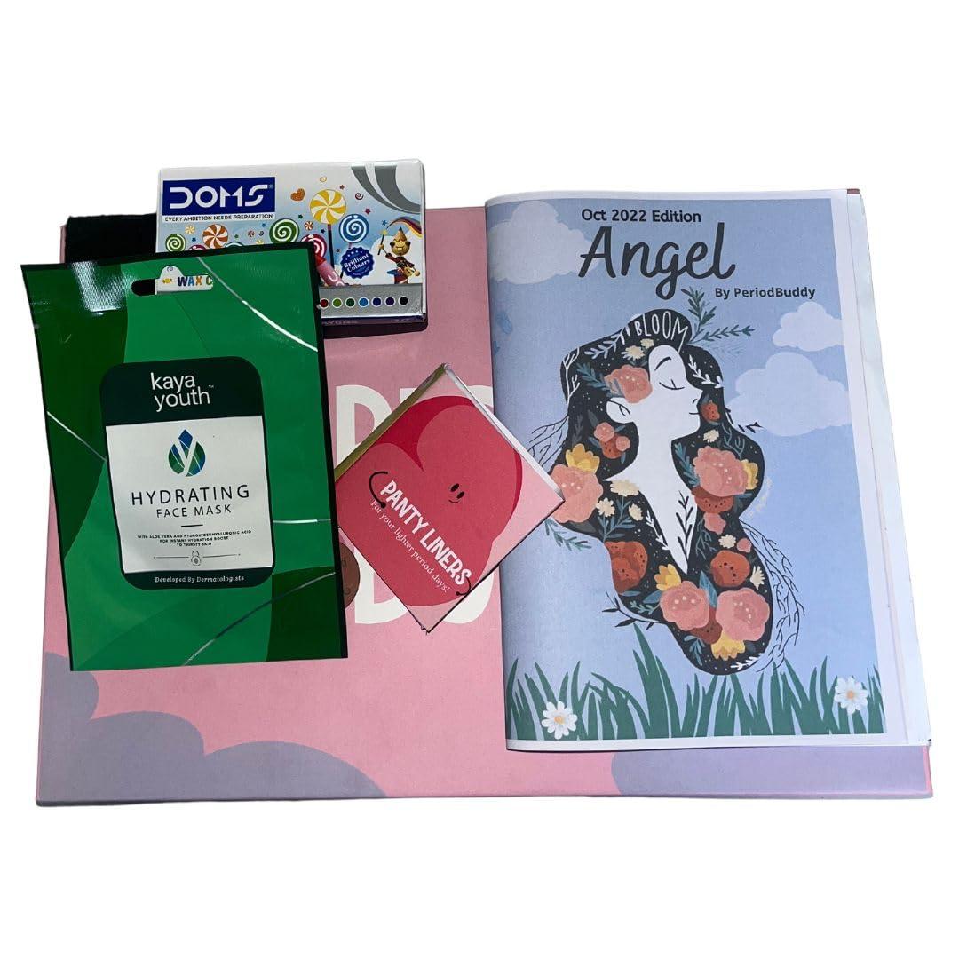 PERIODBUDDY PeriodBuddy The Cheer Kit - Period Kit for Girls/Adults - Sanitary Pads, Period Hygiene, Period Foods, Pamper, Best Gift For Menstruation (Organic Pads)