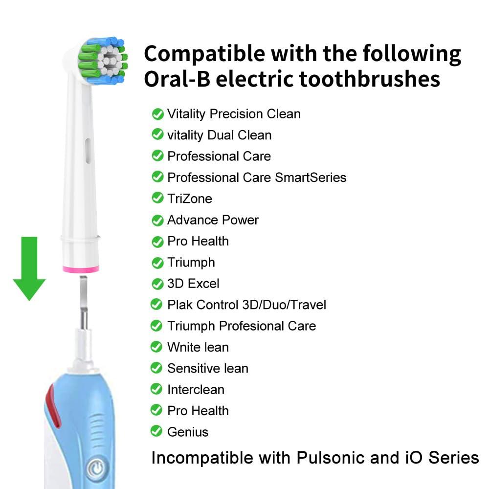 Betterchoi Betterchoi 18 Pack Precision Replacement Brush Heads Compatible for Braun Oral B Electric Toothbrush. 9pcs White and 9 pcs Black.