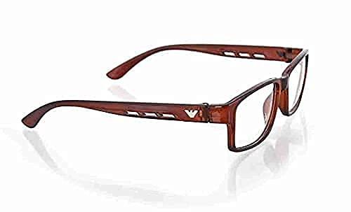 Glasswear Glasswear Reading Glasses For Men 1.00 1.25 1.50 1.75 2.00 2.25 2.50 2.75 3.00 Square Brown Anti Glare Reading Glasses For Men & Women Anti Fog Anti Reflection UV 400 (0.50)