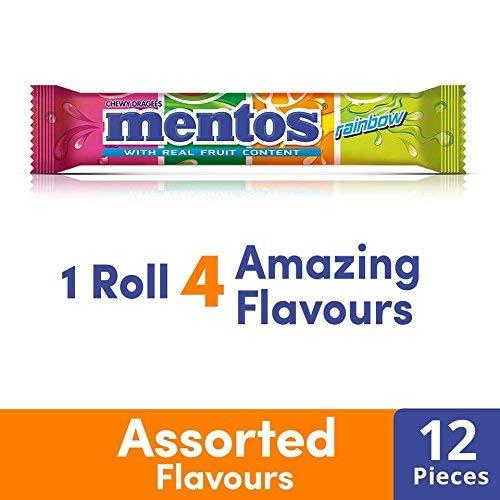 Mentos Mentos Rainbow Roll Assorted Flavours Candy, 31.2 g (12 Pieces)