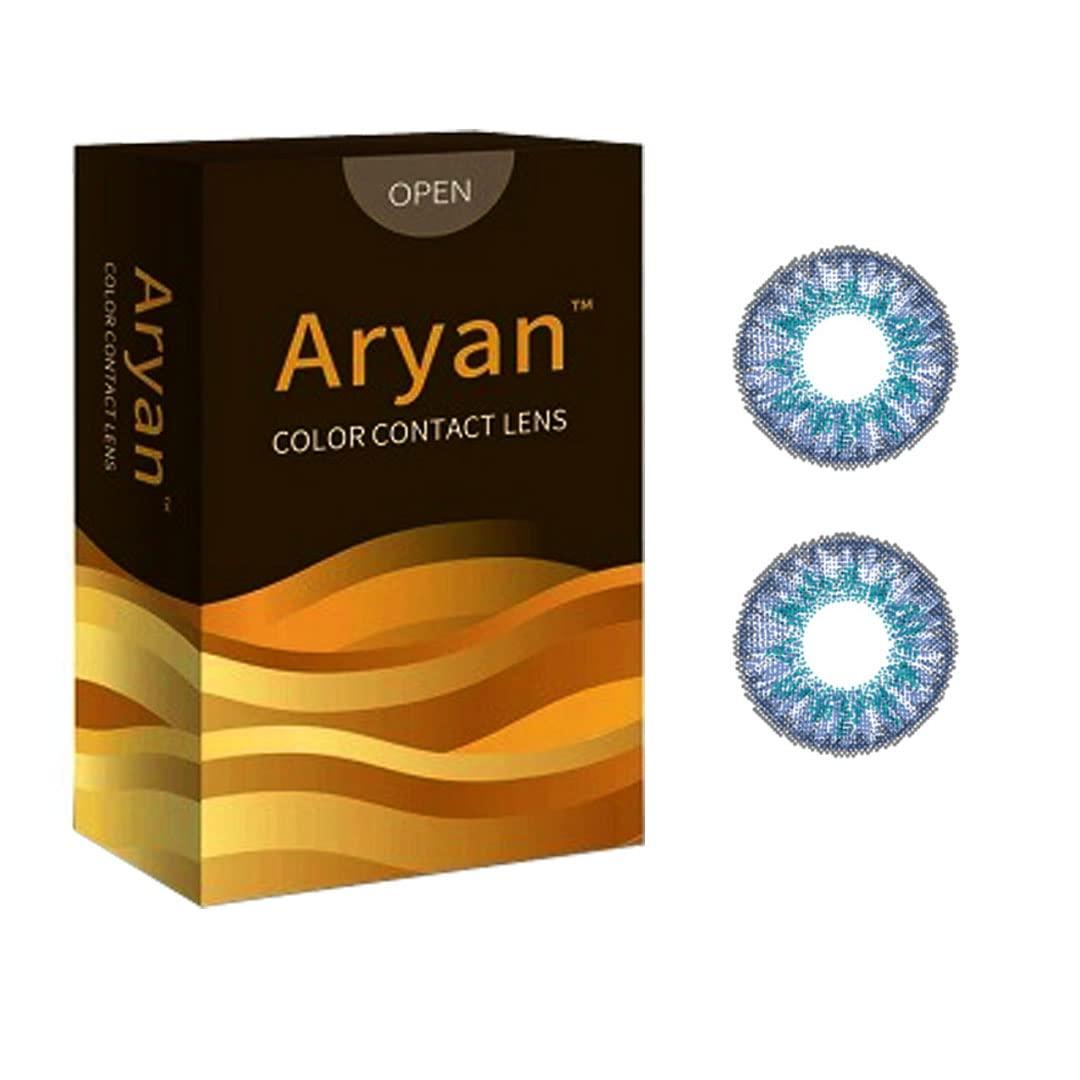 Generic Aryan Super Premium Monthly Disposable Color Contact lens most safest enthralling cosmetic lens for Men and Women 2 Pcs - Midnight Blue (-8.50)
