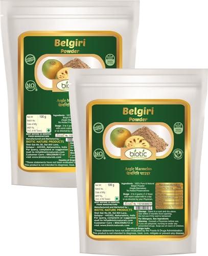 Biotic Biotic Natural Belgiri Powder - Aegle Marmelos - Bealgiri Powder - Bael Phal Dry Powder - Bel Powder - Wood Apple - 200 gm