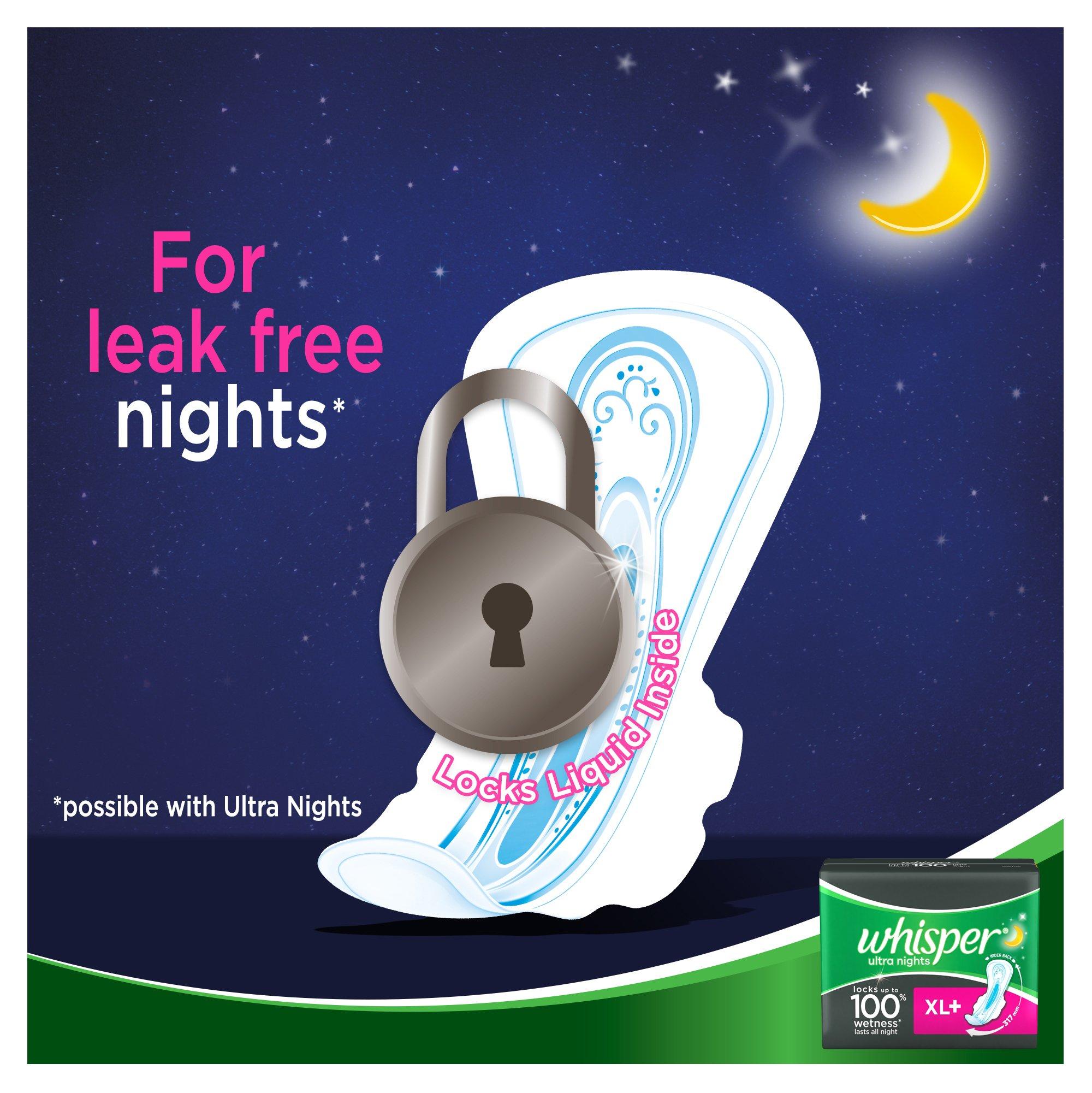 Whisper Whisper Ultra Overnight Sanitary Pads - 30 Count (XL Plus Wings)