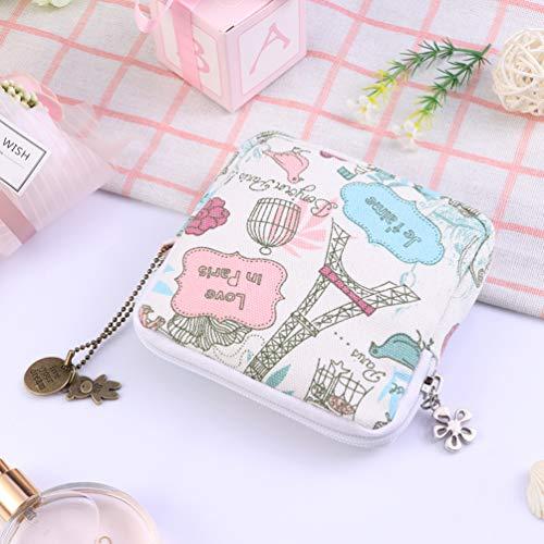 Artibetter ARTIBETTER 2pcs Menstrual Pad Napkins Bag Pouch Nursing Pad Holder Sanitary Napkin Bag Small Zipper Pouch Coin Purse for Women and Girls (Random Pattern)