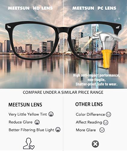 MEETSUN MEETSUN Blue Light Blocking Glasses Nerd Eyeglasses Frame,Anti Blue Lights Computer Reading Gaming Glasses For Women Men 2 Pack Black Leopard Tortoise HEV Clear Lens