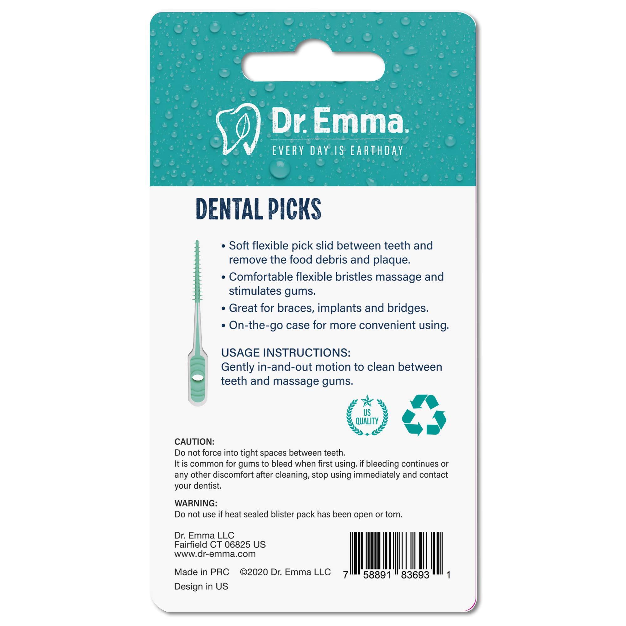 Dr. Emma Dr. Emma Dental Picks Mint Brush Picks 100Ct/Pack, 2 Packs (200Ct)