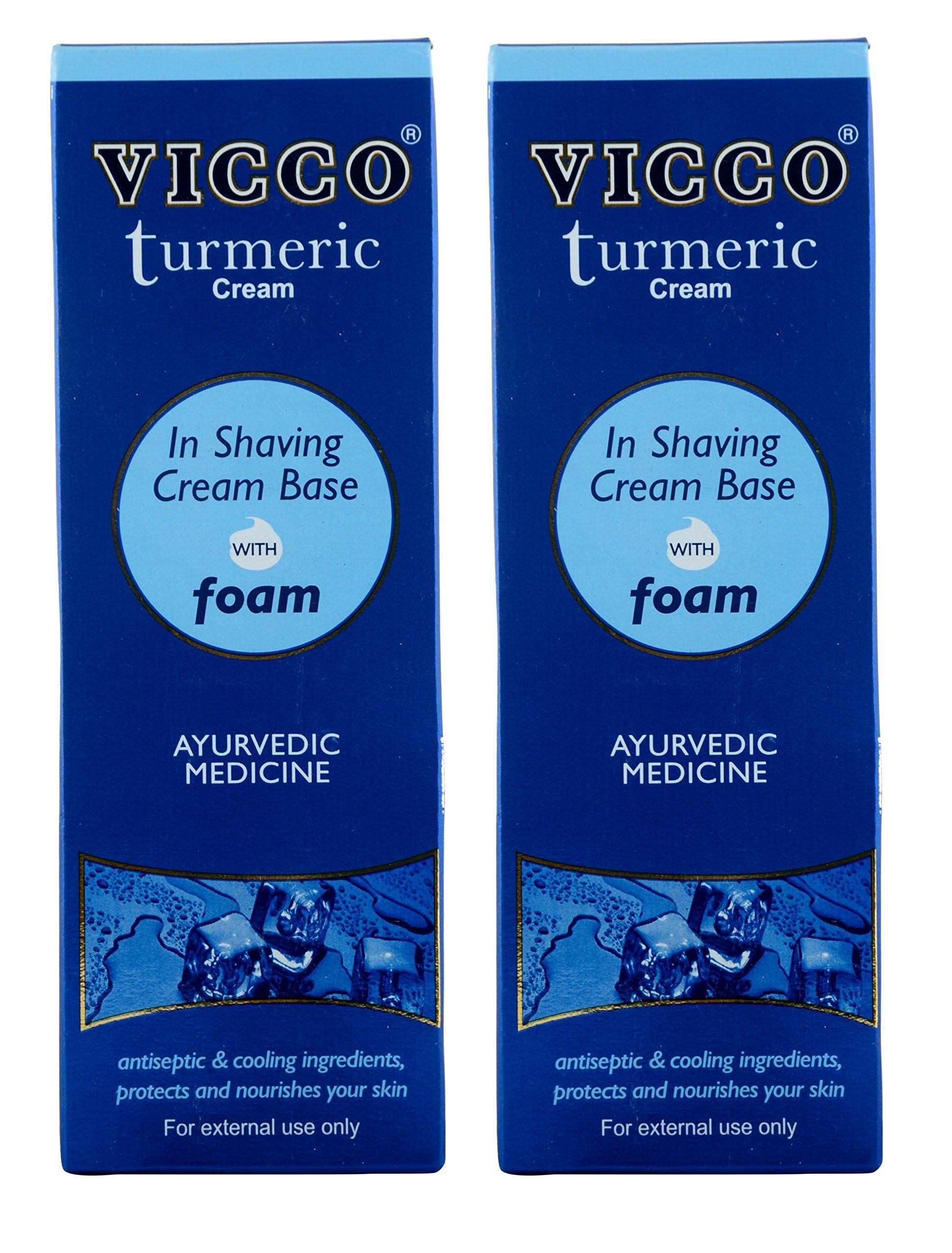 VICCO VICCO TURMERIC SHAVING CREAM IN FOAM BASE (REGULAR) Pack of 2
