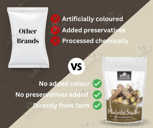 NATURE YARD NATURE YARD Mulethi Stick Organic for Eating - 100 Gm - Licorice root/Yastimadhu/Glycyrrhiza glabra SticksF/for Hair and Body care-100% Natural & AntiOxidant