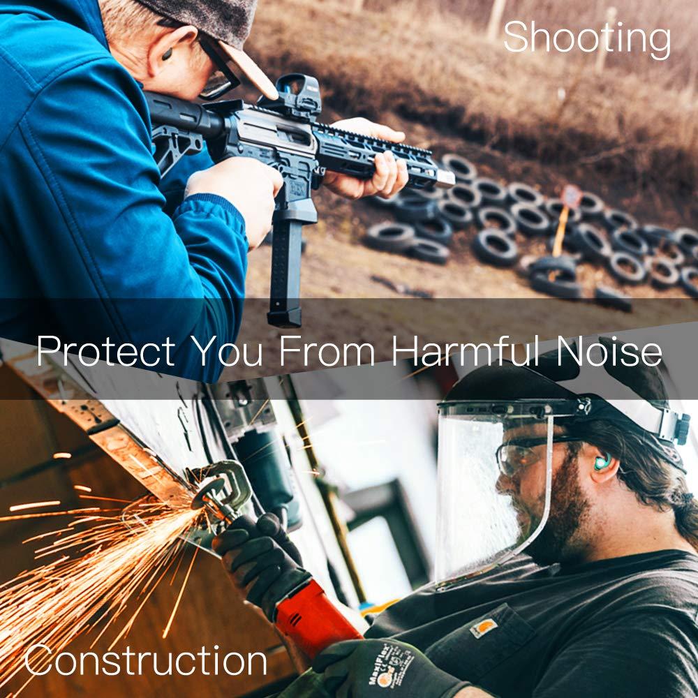 Crirax Afflatus Sound Blocking Earplugs Two Pair Set for Concert Construction Shooting Sleeping Travel (Green)