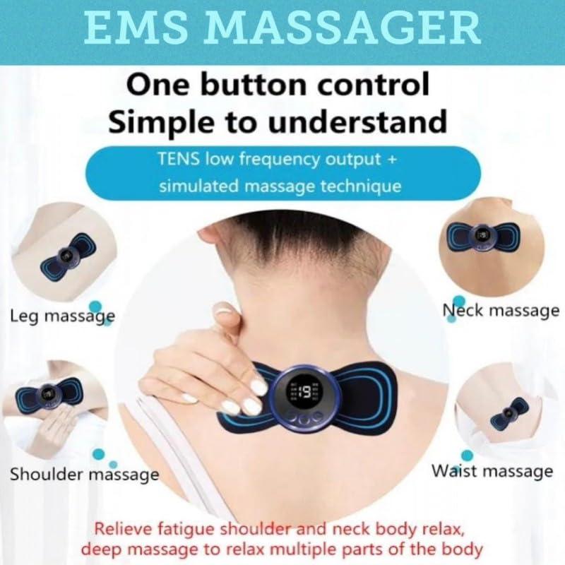 ASM SOLUTION Unicorn Body Massager,Wireless Portable Neck Massager with 8 Modes and 19 Strength Levels Rechargeable Pain Relief EMS Massage Machine for Shoulder,Arms,Legs,Back Pain for Men and Women