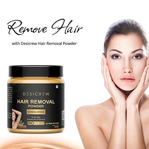 DESICREW Desicrew 100% Pure Hair Removal Powder For Underarms, Hand, Legs & Bikini Line Three in one Use For D-Tan Skin, Removing Hair, Remove Dead cell (Chocolate,Rose & Sandal)