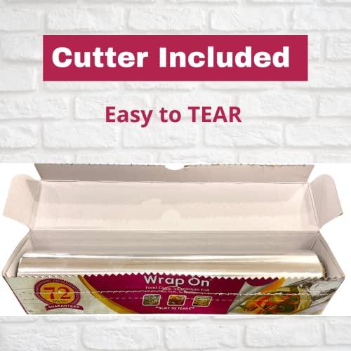 Wrap On Wrap On Aluminium foil 1kg roll Thick 18 Micron for Food Packing | foil Paper for Food wrap | Silver foil for Kitchen roll for roti | Parchment & Wrapping Paper (1kg net Heavy Duty foil)