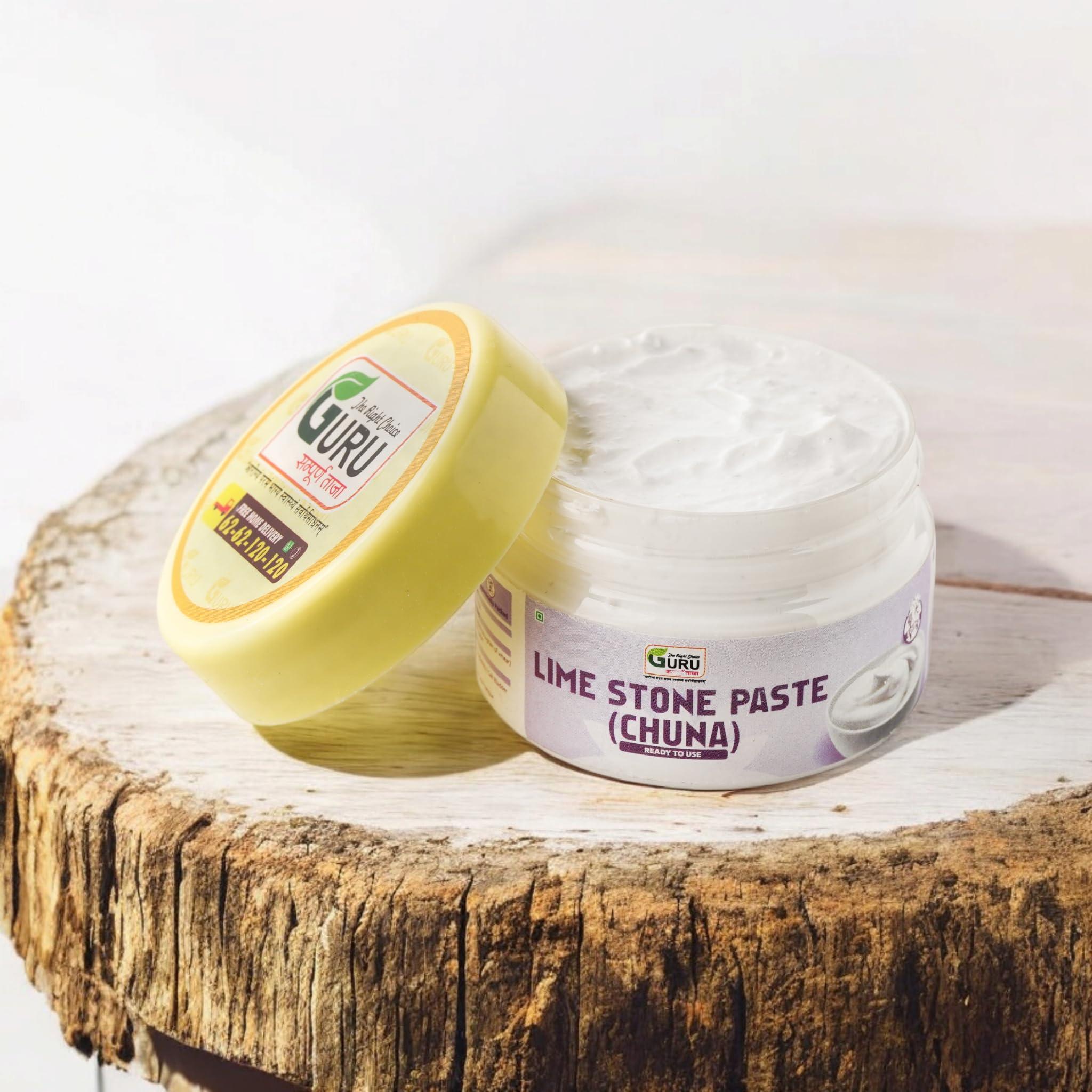 GURU SAMPOORNA TAAJA GURU Edible Limestone (Chuna Paste) :- 75 gm | Good for Bone Health | Rich in Calcium | Paan Chuna Paste