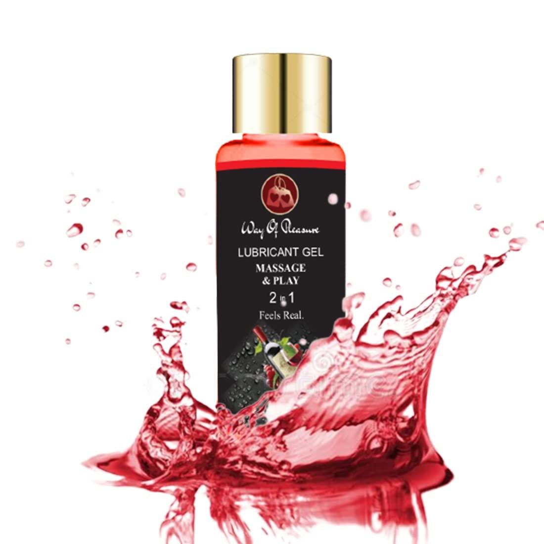 Way Of Pleasure Lube Flavoured Lubricant Gel - 50ml | Water based lube | Pack of 5 (Red Wine, Pack of 5)