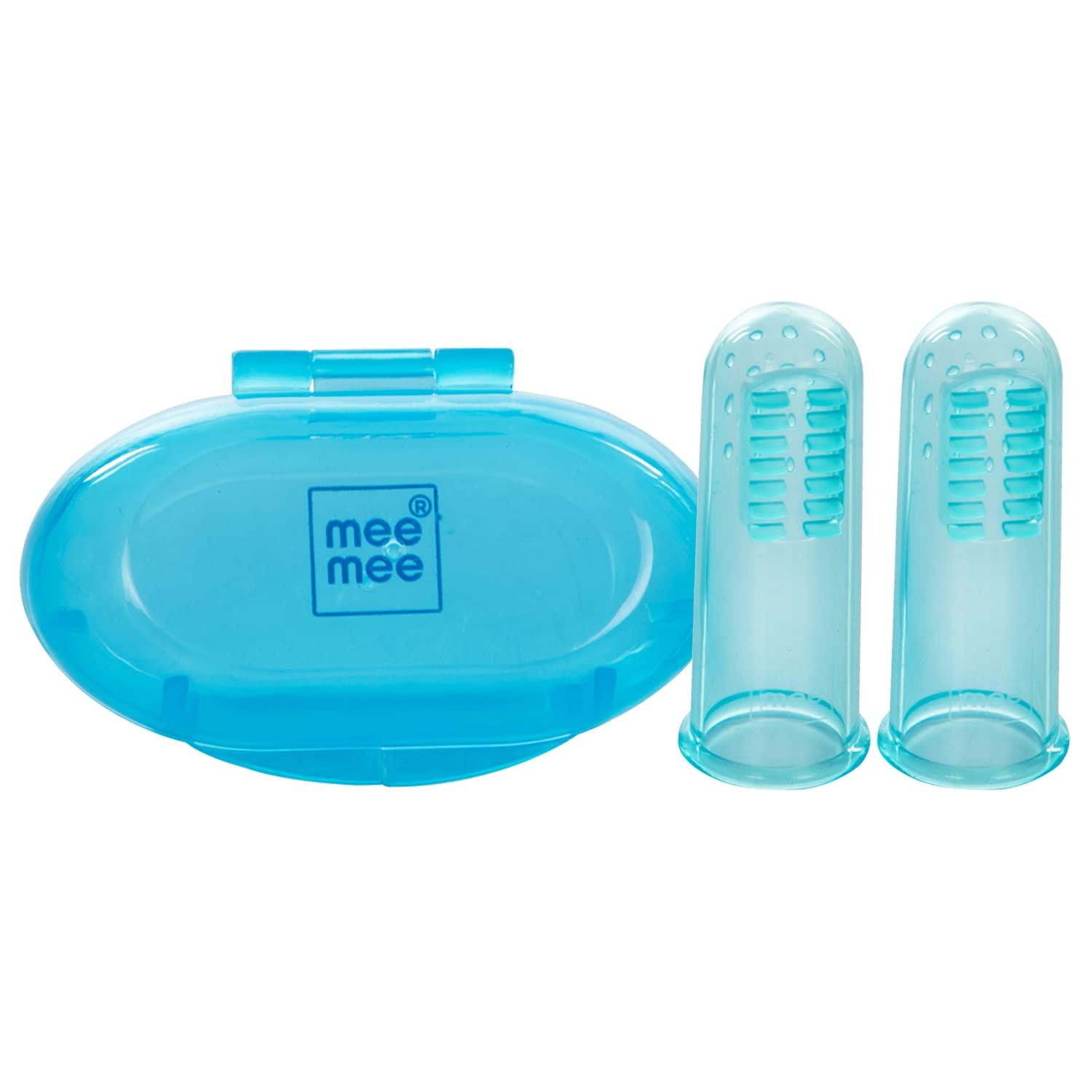 Mee Mee Mee Mee Unique Finger Brush (Blue) for Babies