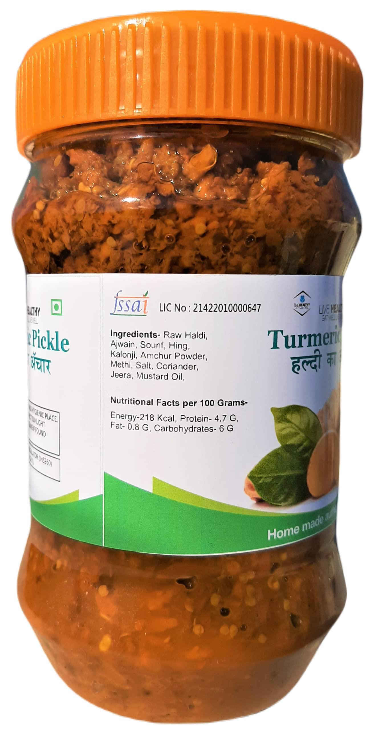 Generic \"Live Healthy\" Homemade Haldi/Turmeric Pickle/Achaar | Pack of 1 (Kachchi Haldi ka achar, 500 Grams)