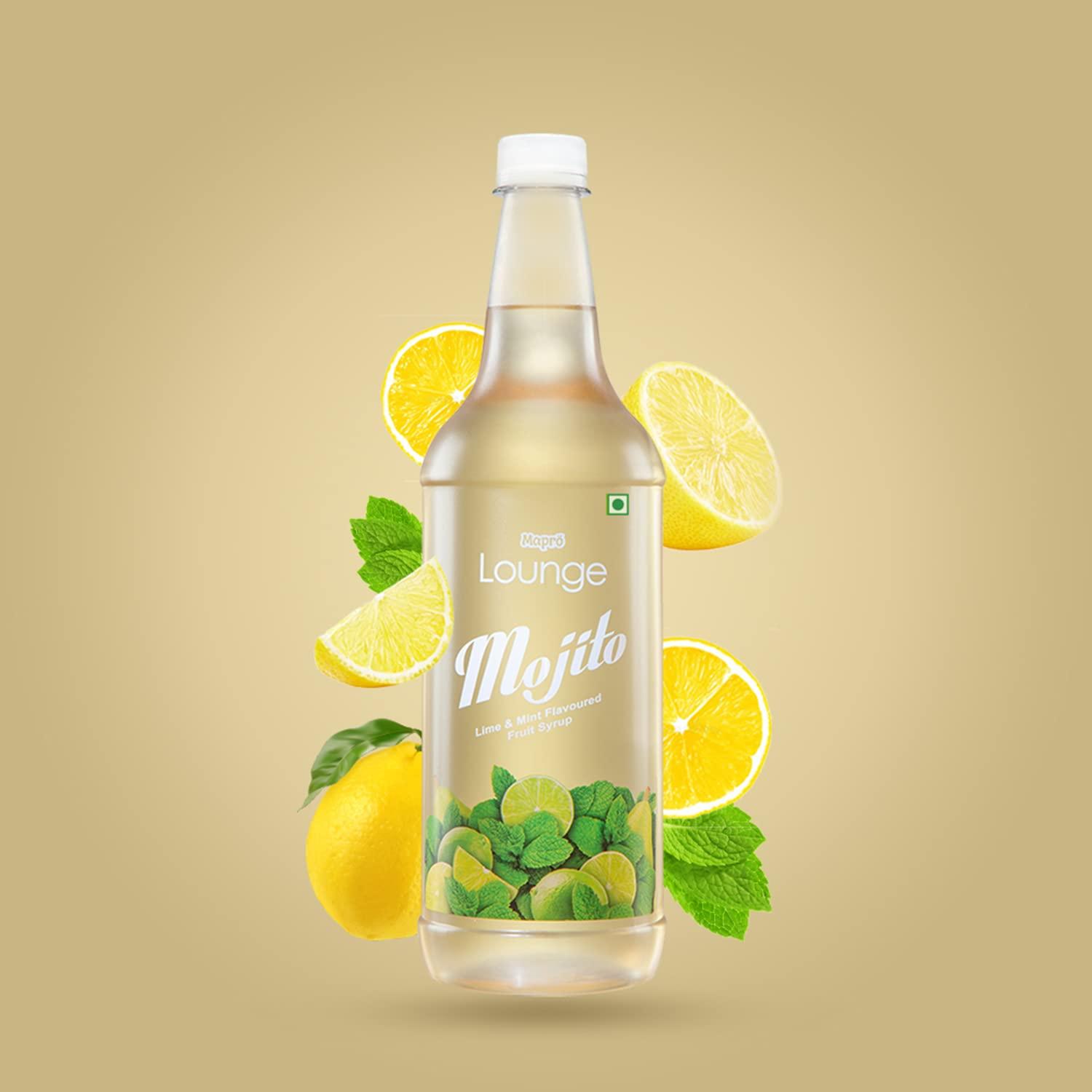 Mapro Mapro Lounge Mojito Lemon and Mint Cocktail Mixer Mocktail Fruit Syrup - 1L |Contains Real Fruit Juice| Gluten Free| Zero Cholestrol