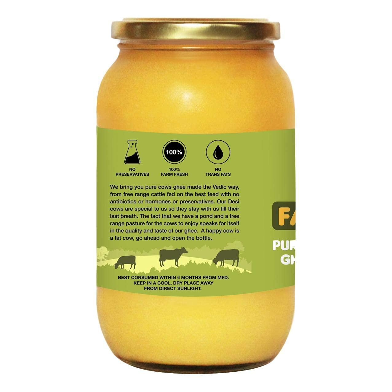 Fat Cow Dairy Fat Cow Dairy 100% Pure Farm Fresh A2 Desi Ghee 1000ml - made via Bilona method