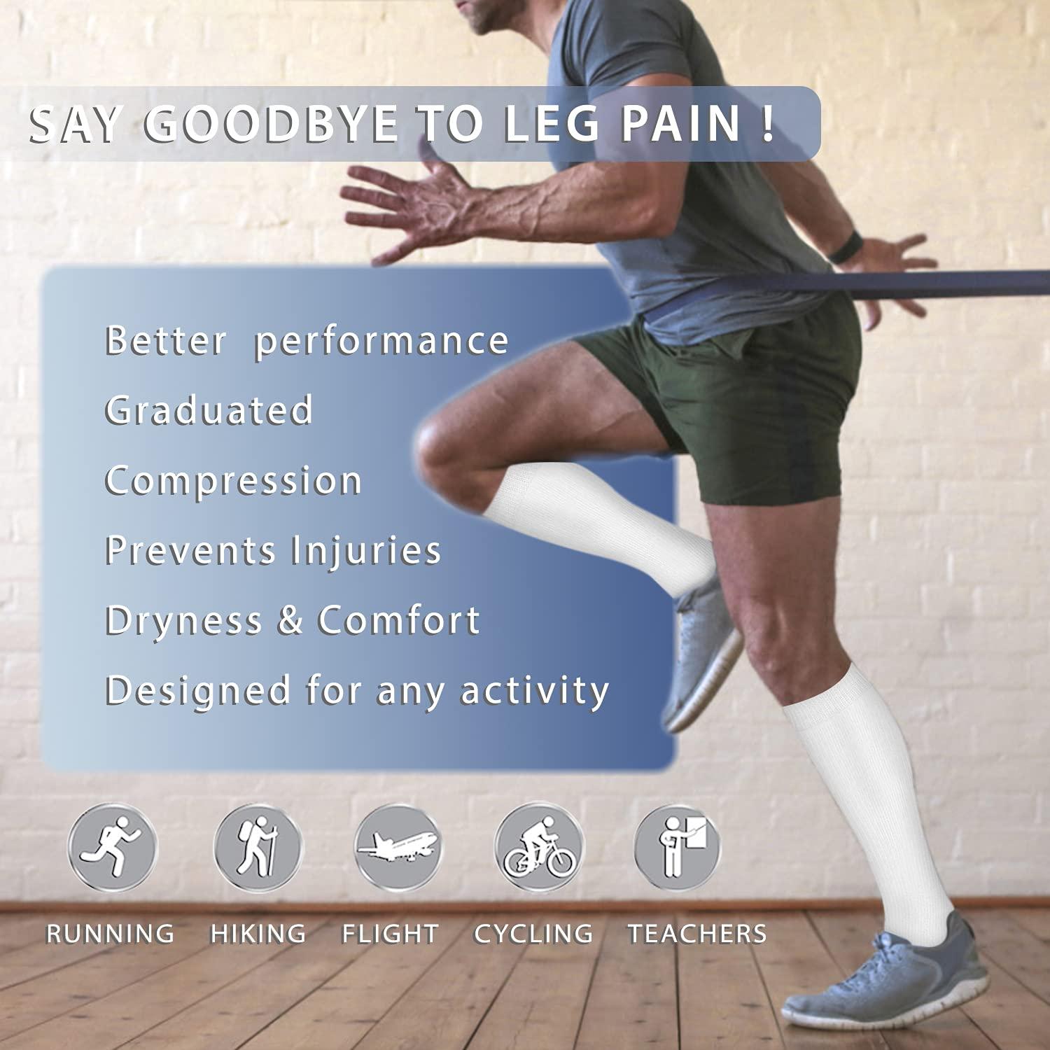 Iseasoo Compression Socks For Men & Women Circulation-Best For Medical Running Hiking Cycling 15-20 mmHg(S/M)