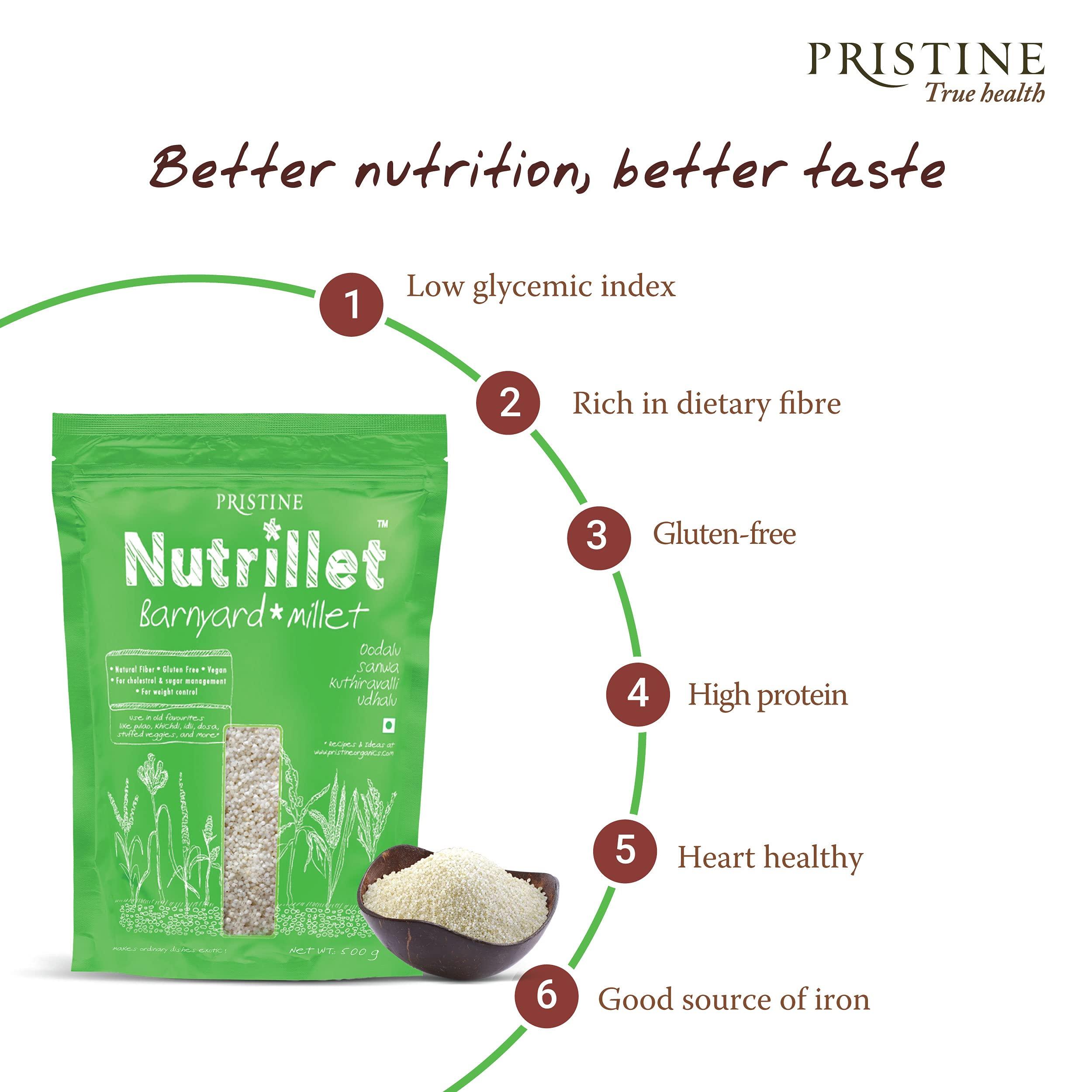 Pristine PRISTINE Nutrillet Healthy Barnyard Millet Pouch, 500g (Pack of 2)