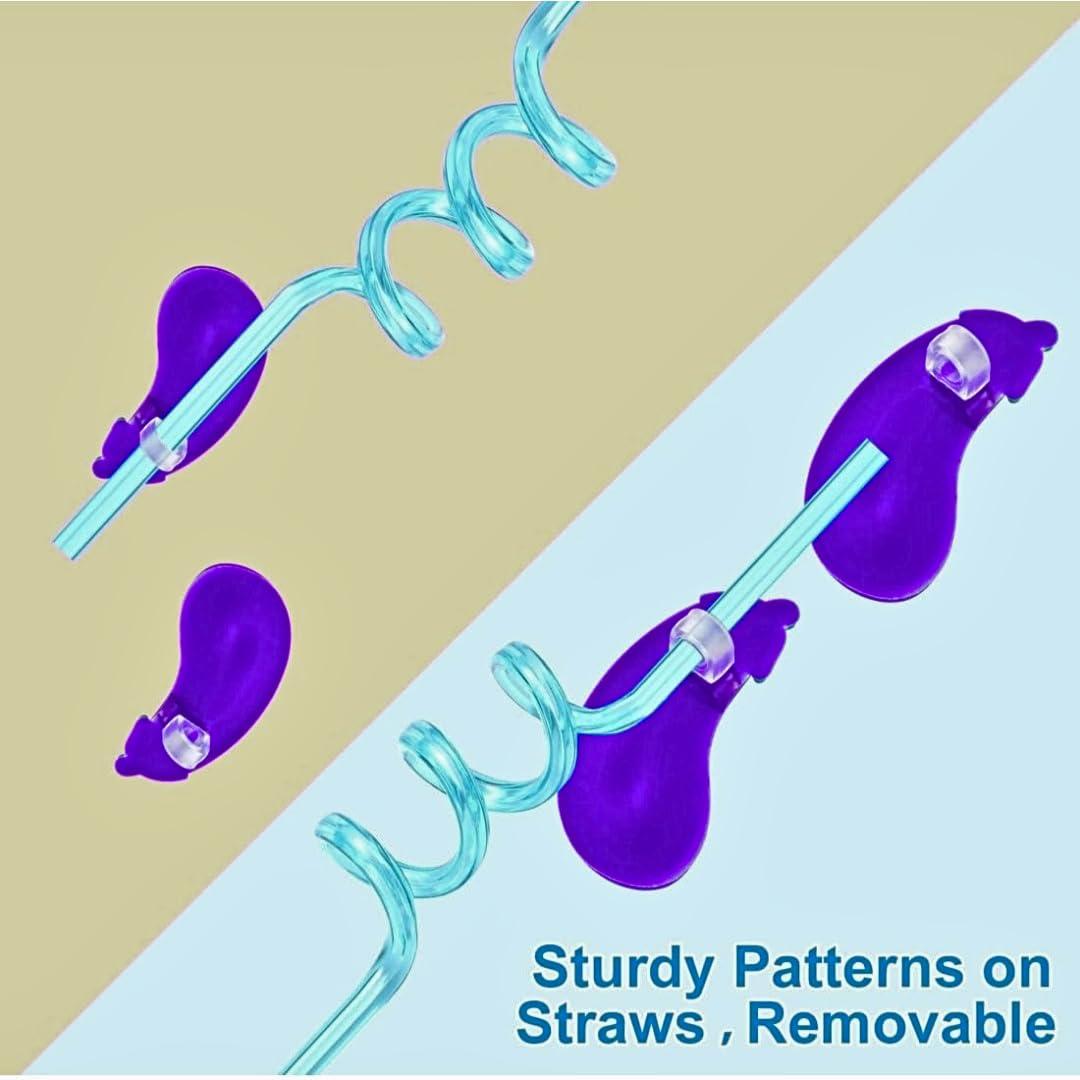 Generic Ashvik Stuffs Kids Curly Straws 4 PCS Reusable Straws Smoothie Drinking Straws Kids/Birthday Party Decorations for Kids (Pack of 4)