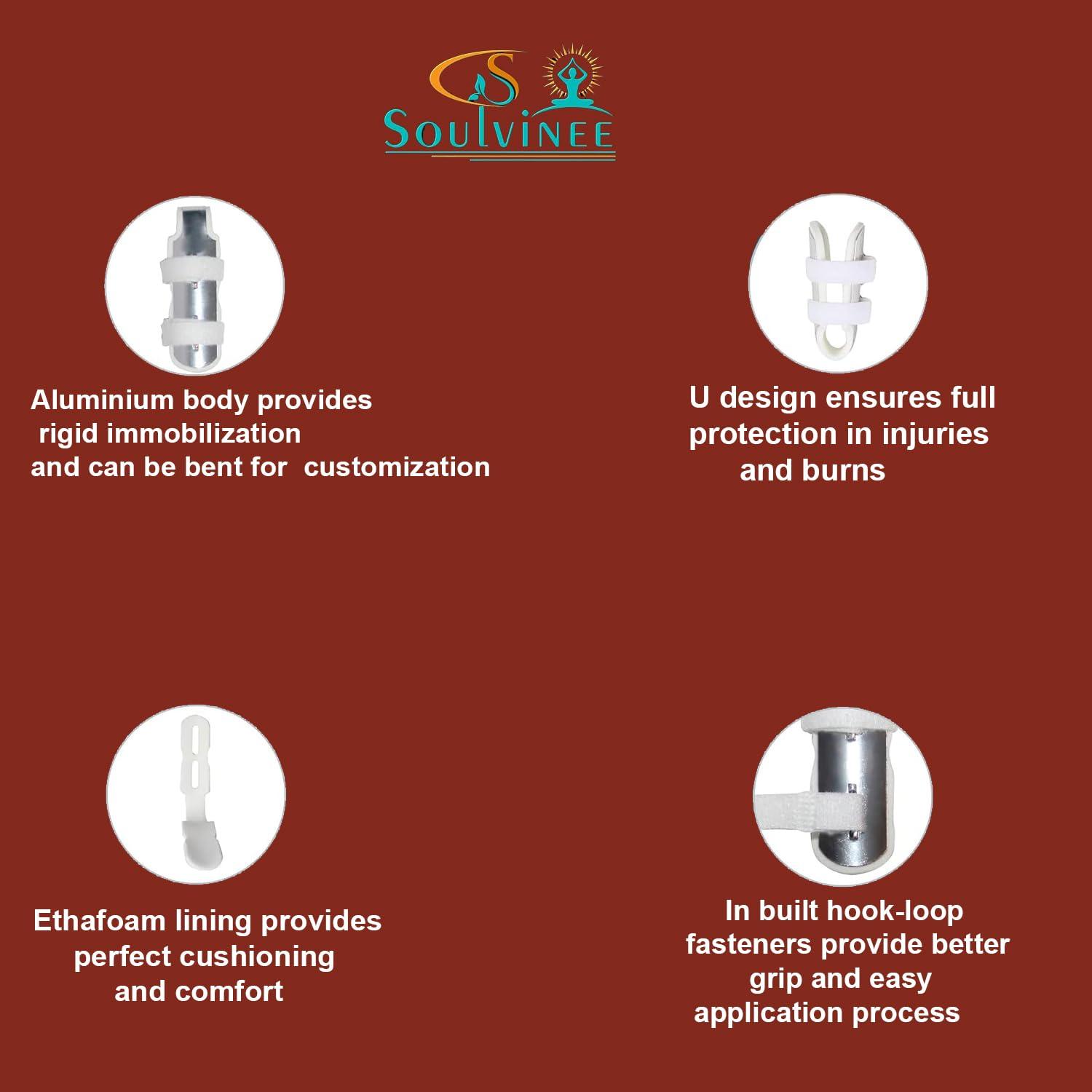 soulvinee soulvinee Cotton Finger Cot Splint Posture Corrector For Men & Women Injured Finger Immobilization-(Grey) (S)