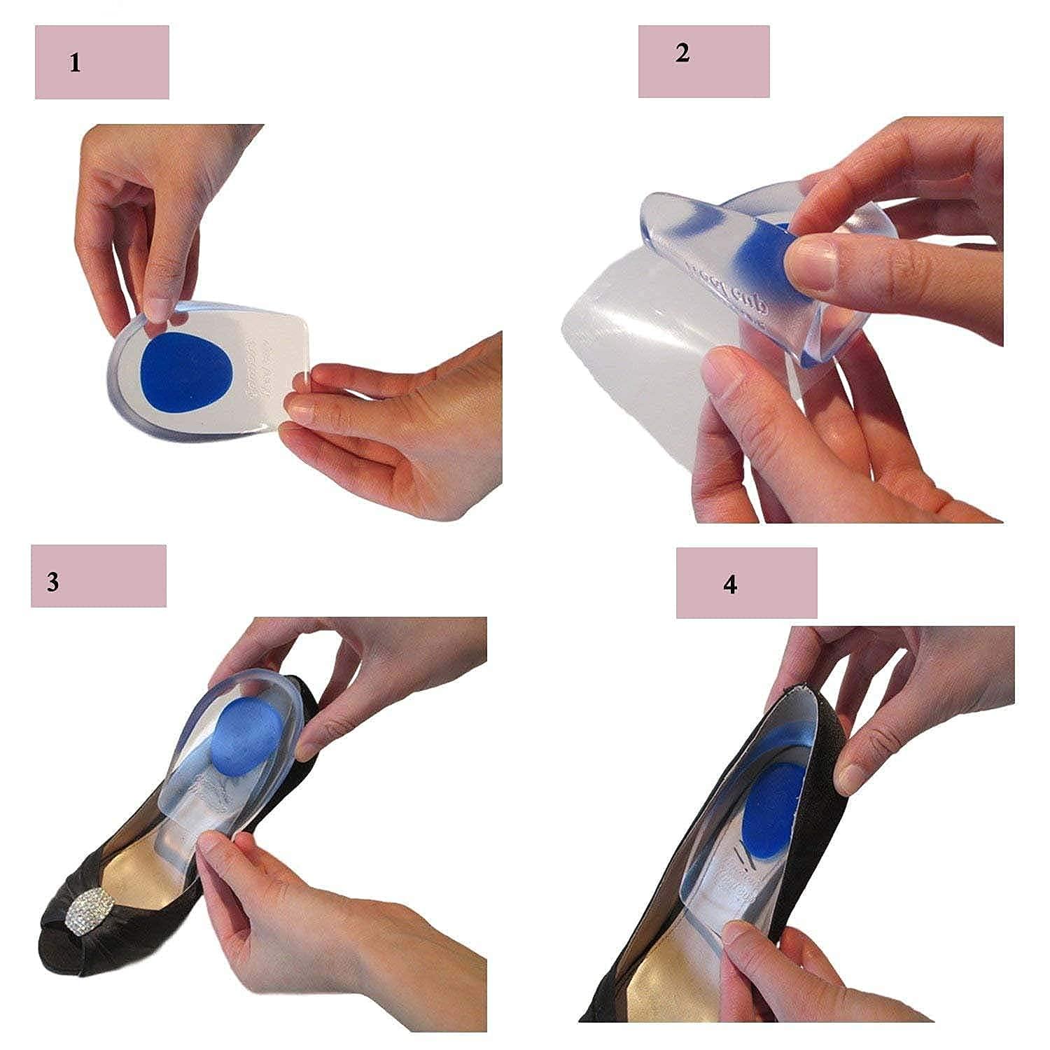 HINGOL HINGOL Gel Heel Cups Plantar Fasciitis Inserts - Silicone Gel Heel Pads for Heel Pain, Bone Spur & Achilles Pain, Gel Heel Cushions and Cups, Pad & Shock Absorbing Support