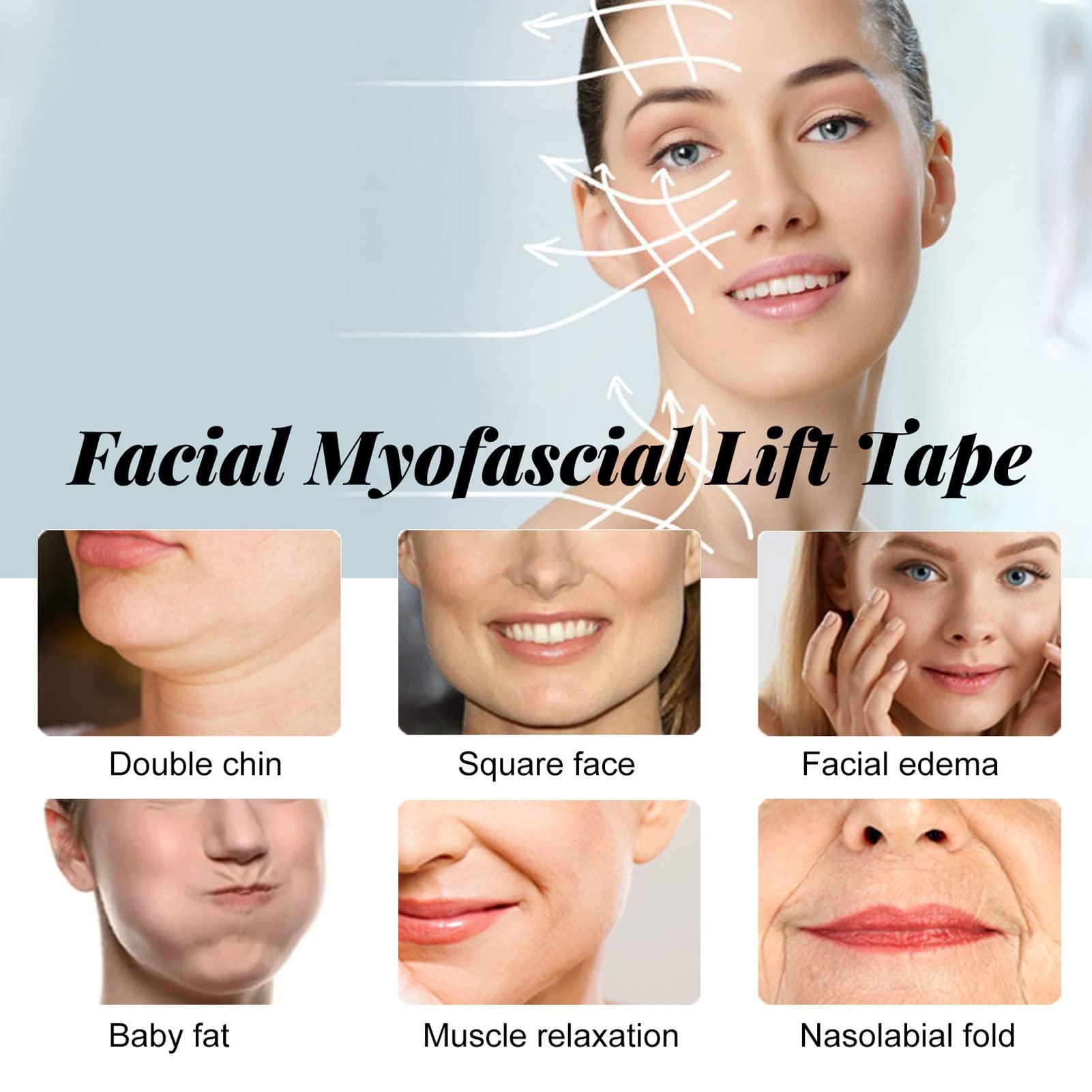 CABE Facial Myofascial Lift Tape, Unisex Latex Free Anti Wrinkle Natural Face Firming Patch for Neck Chin