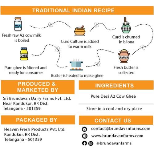 V-Rich A2 Desi Cow Ghee (250ml)