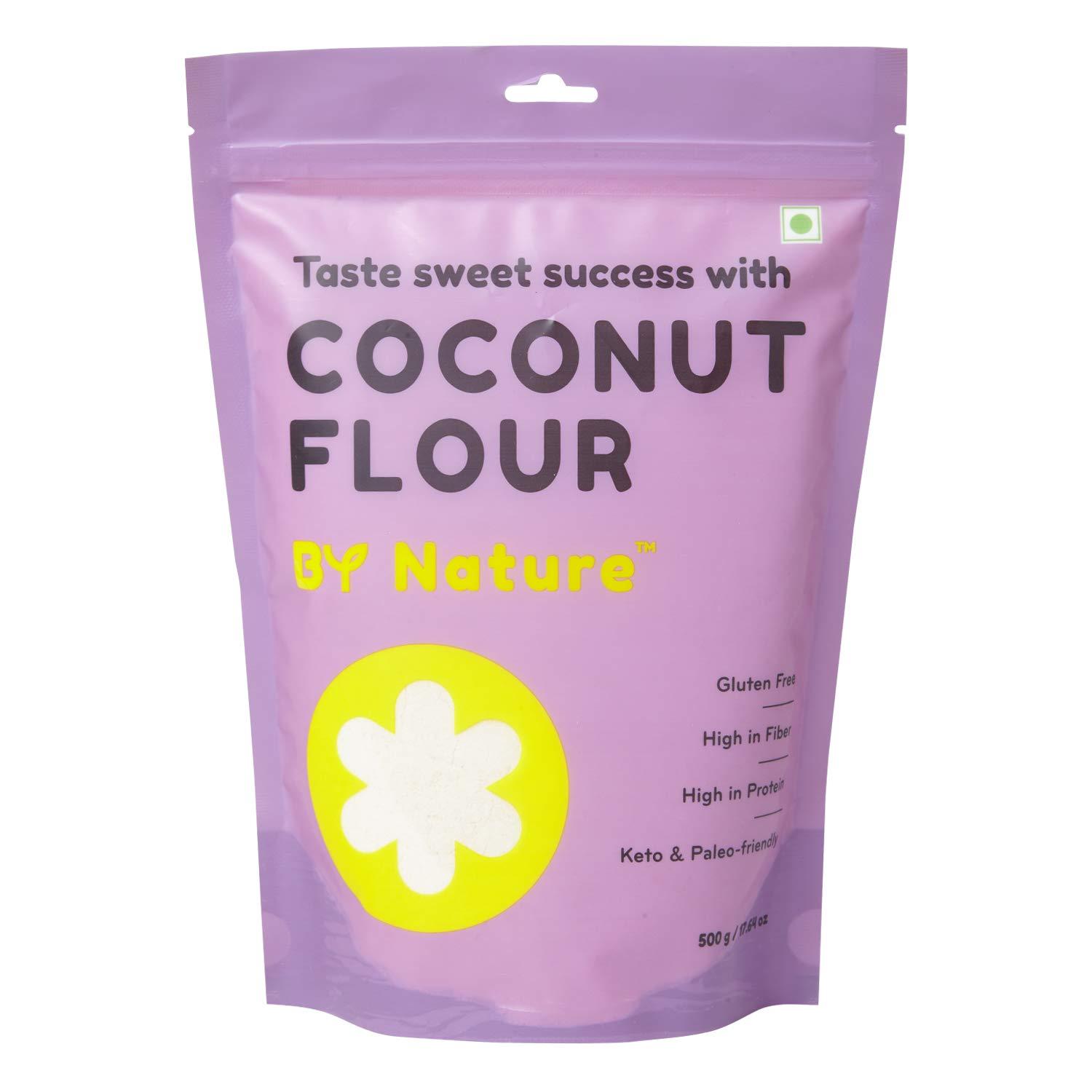 By Nature By Nature Coconut Flour, 500gm | Paleo, Keto Diet | Fiber & Protein Rich | Gluten free flour | Can be used for baking healthy cakes, cookies, bread, and delicious pancakes