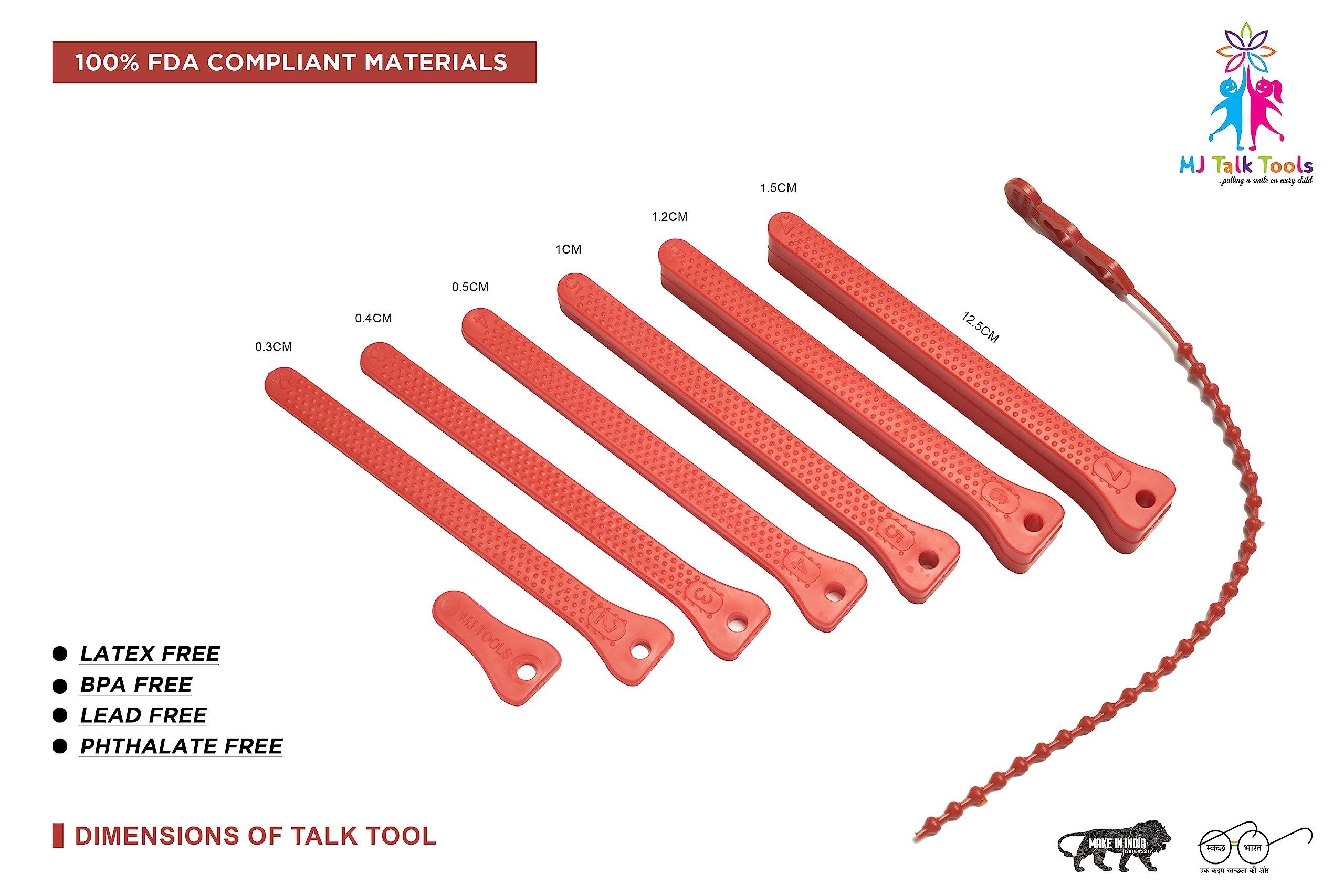 MJ Talk tools MJ Talk Tools Speech Therapy Talk Tools Jaw Grading Bite Blocks Reusable and Durable Therapy Tool (Red) -Pack of 2
