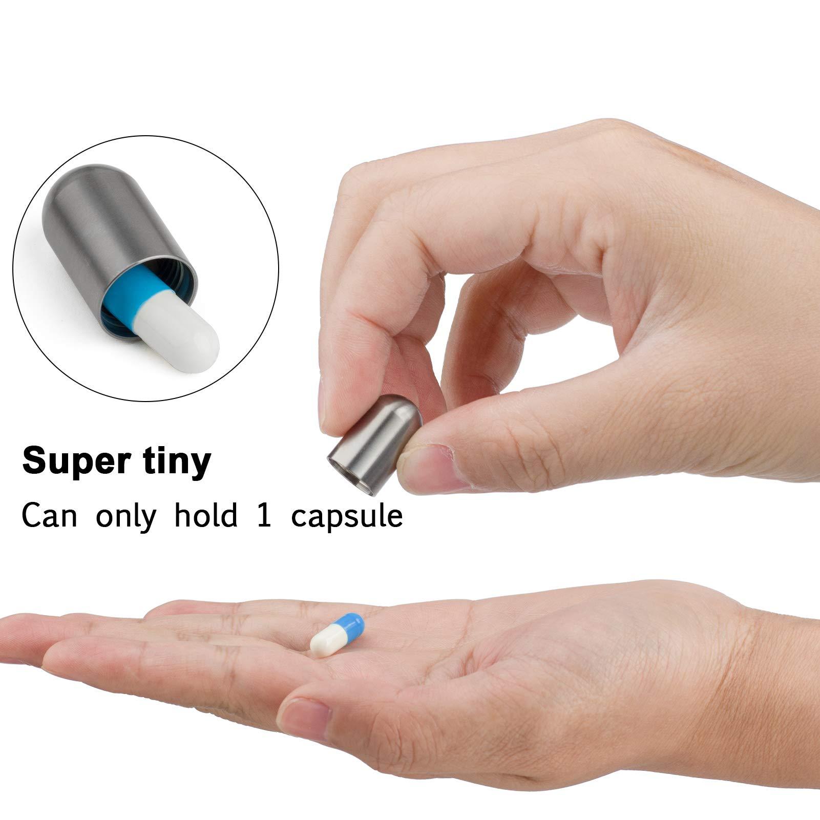 TISUR Micro Keychain Pill Holder.TISUR Titanium Pill Case Waterproof Pill Fob for Emergency Aspirin & Nitroglycerin for Travel Purse Pocket (Tiny)