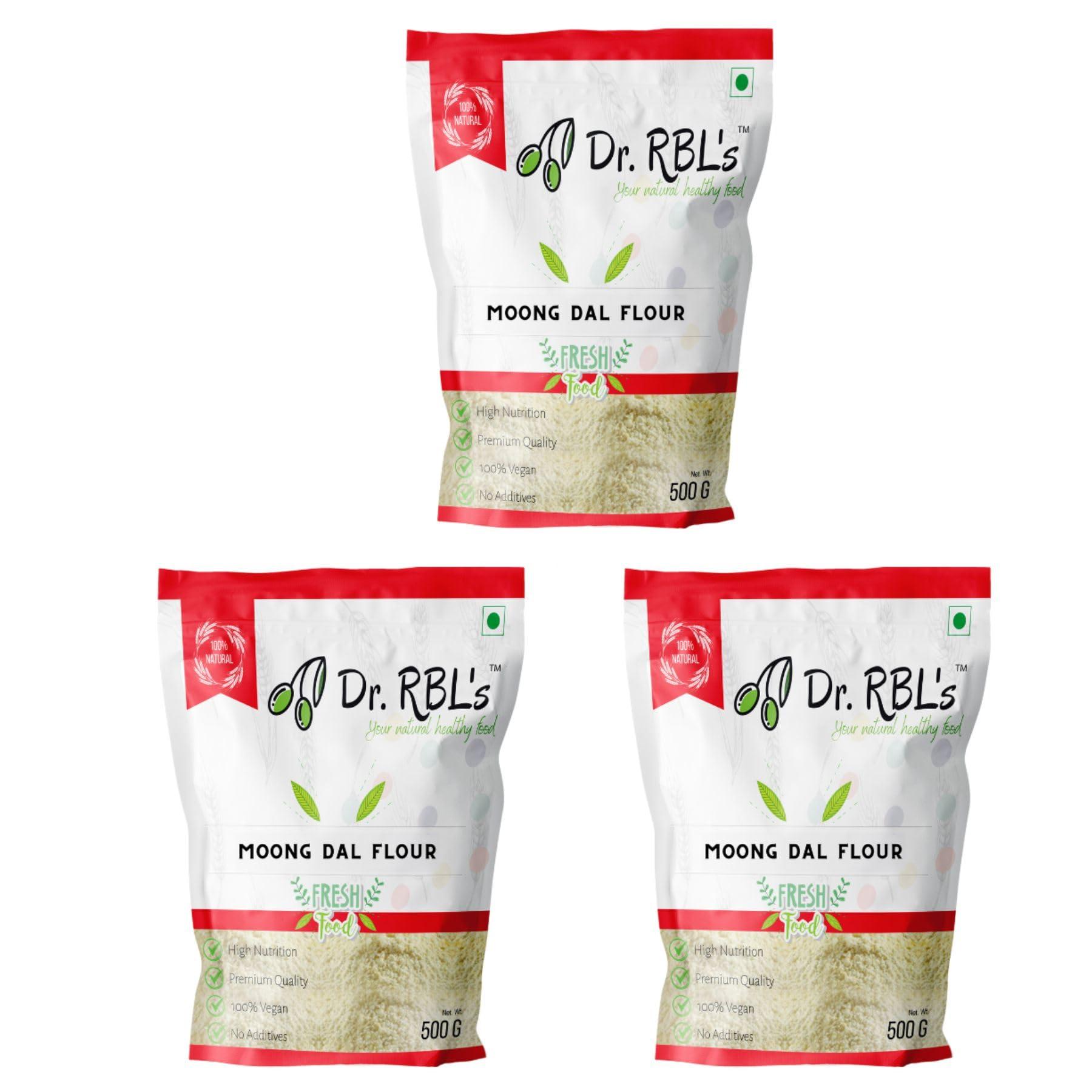 Dr. RBL's Dr. RBL\'s Moong Dal Flour | Moong Dal Atta | Nutritious, High in Fiber and Protein | Ideal for Cooking, Baking, and Gluten-Free | Pack of 6 (3KG)