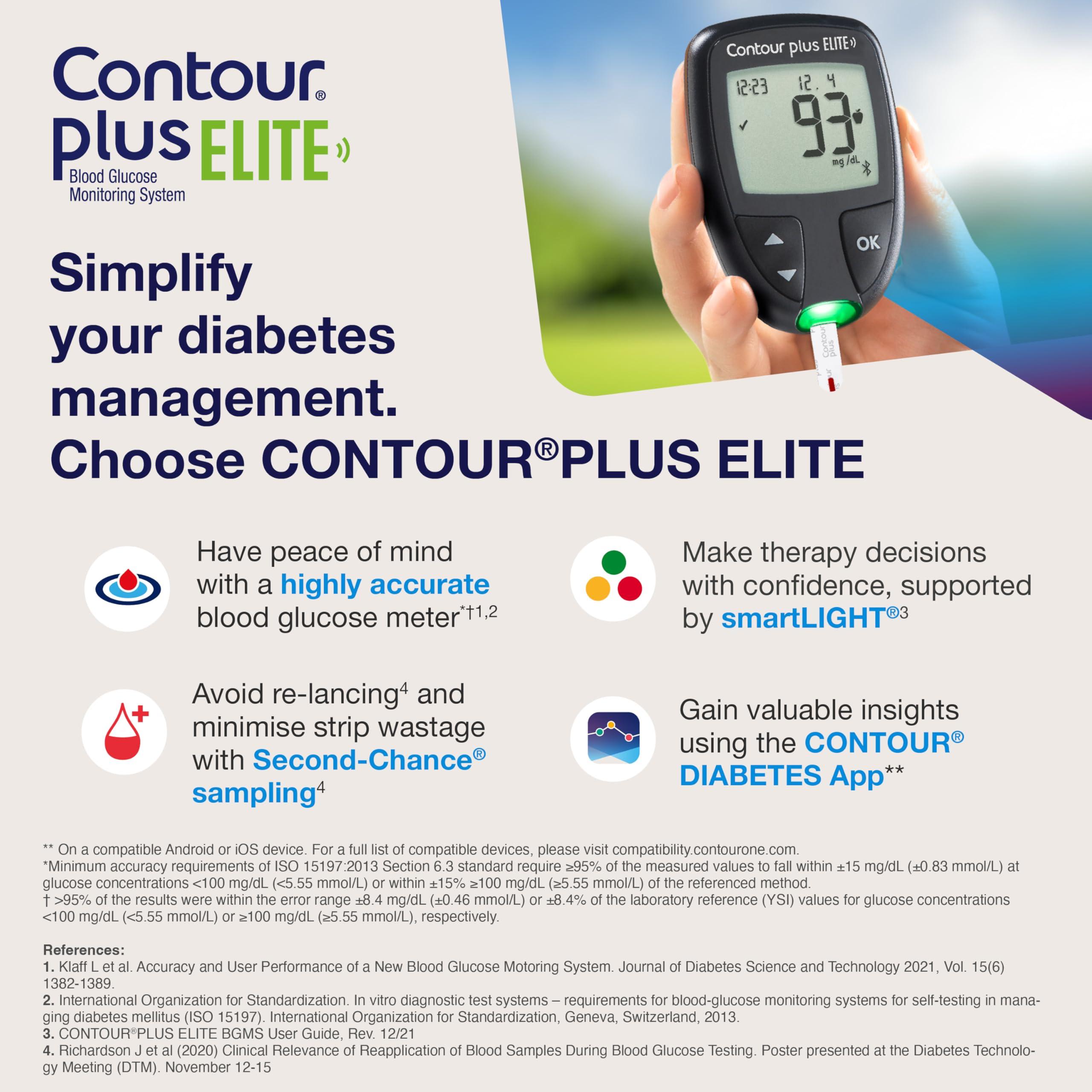 CONTOUR Contour Plus Elite Blood Glucose Monitoring System (with Bluetooth) | Glucometer with 25 Free Test Strips