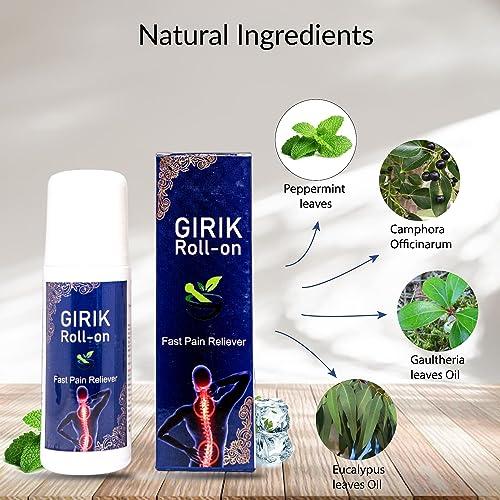 SANDY LIFESCIENCES PVT LTD Girik Roll On Fast Pain Reliever Reduce Joint & Muscle Pain Relief, Back, Knee, Shoulder, Ideal For All Joints Pain.