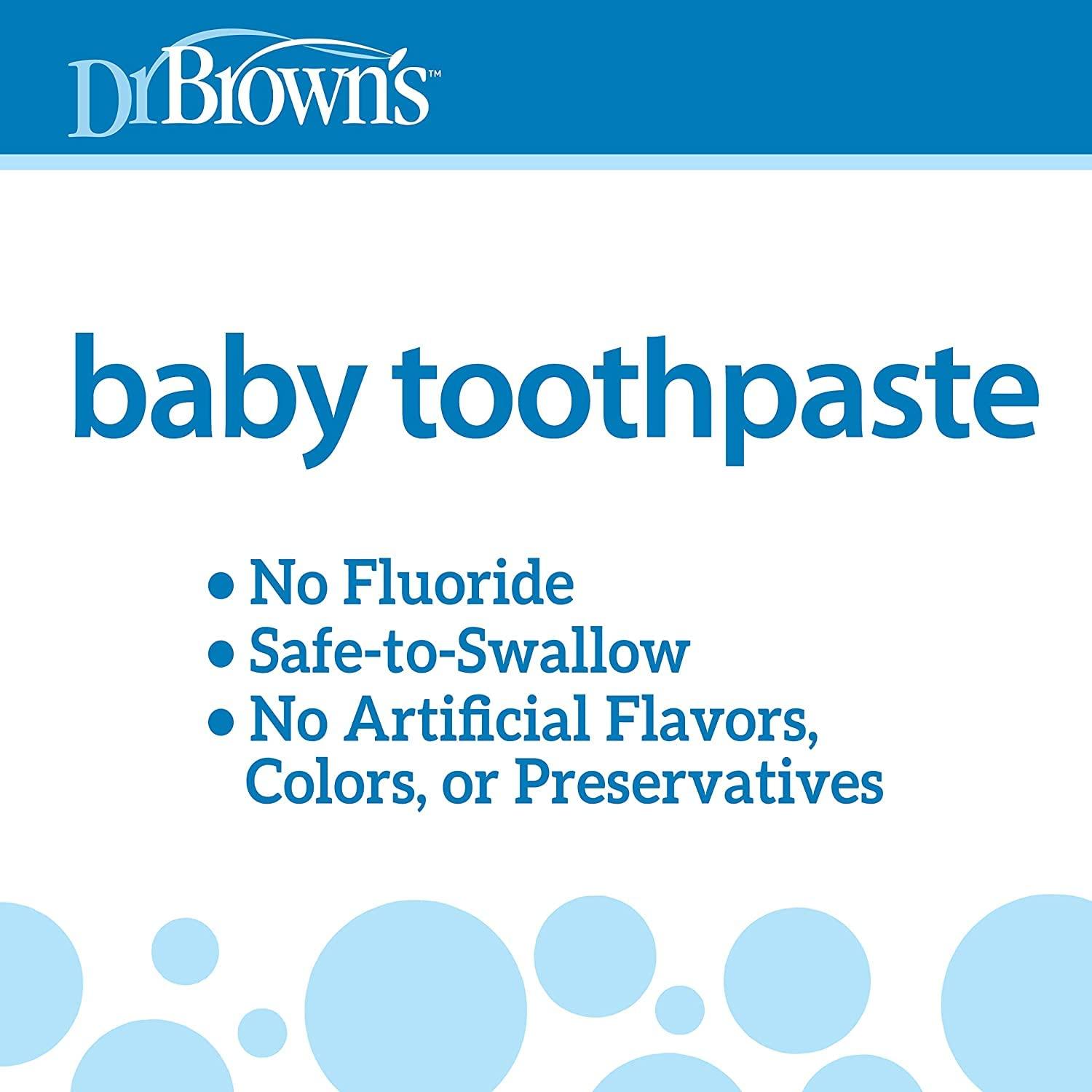 Dr. Brown's Dr. Brown\'s Baby Oral Health Toothpaste, Strawberry Flavor Toddlers And Kids Love, Fluoride Free, 0-3 Years, 1.4Oz