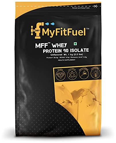 MyFitFuel MyFitFuel MFF Whey Protein 90 Isolate | 1 Kg, 30 Servings (Unflavoured) | Pure 100% Isolate Protein