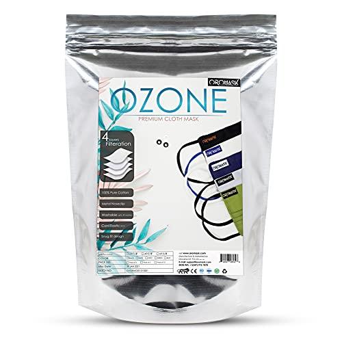 Oromask Oromask Premium Cotton Face Mask for Men Women 4 Layers (BFE>90%) Reusable Washable with Nose Clip & Mask Band BUPO7
