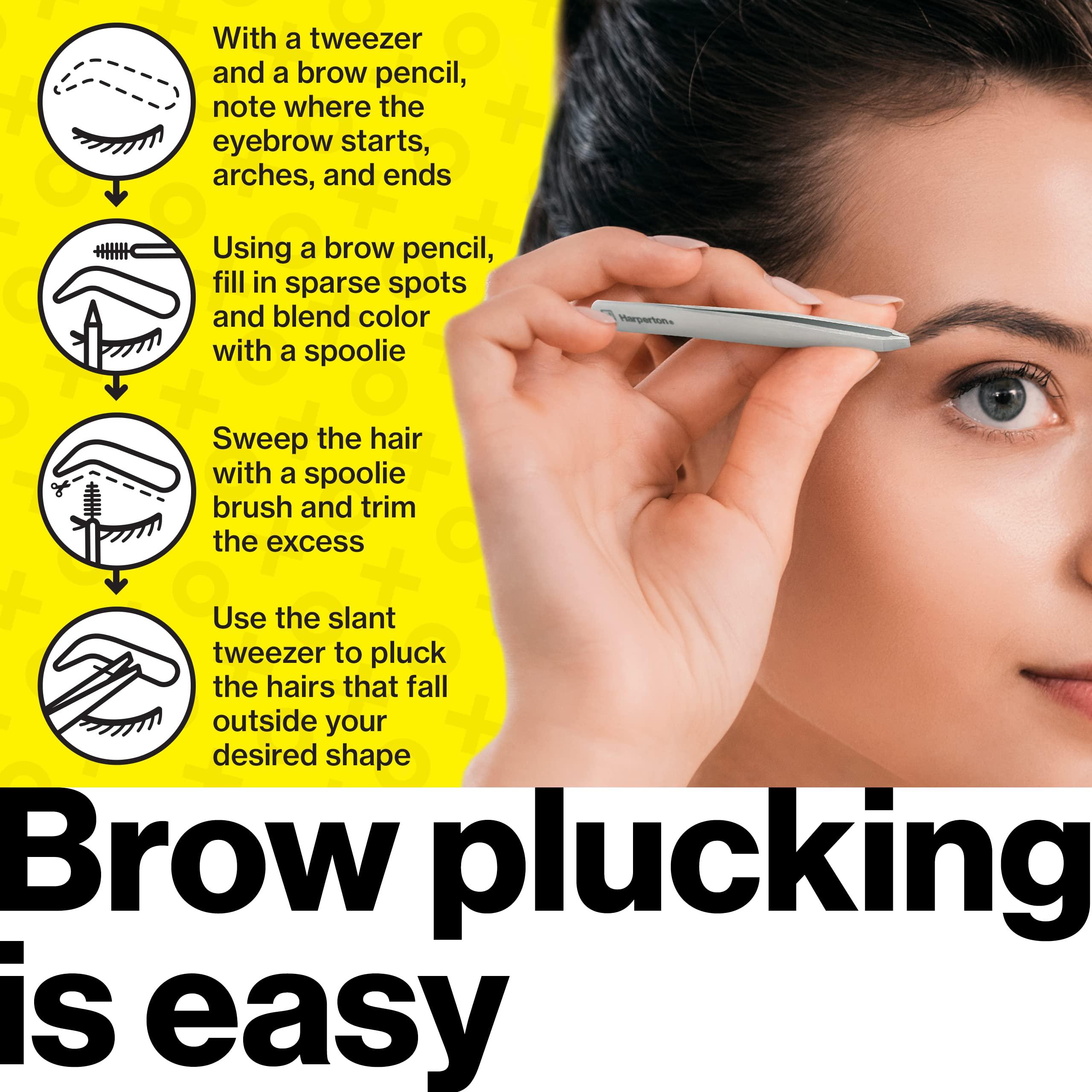 Harperton Harperton Pluckit - Professional Tweezers Set - Slant + Pointed Precision Tips