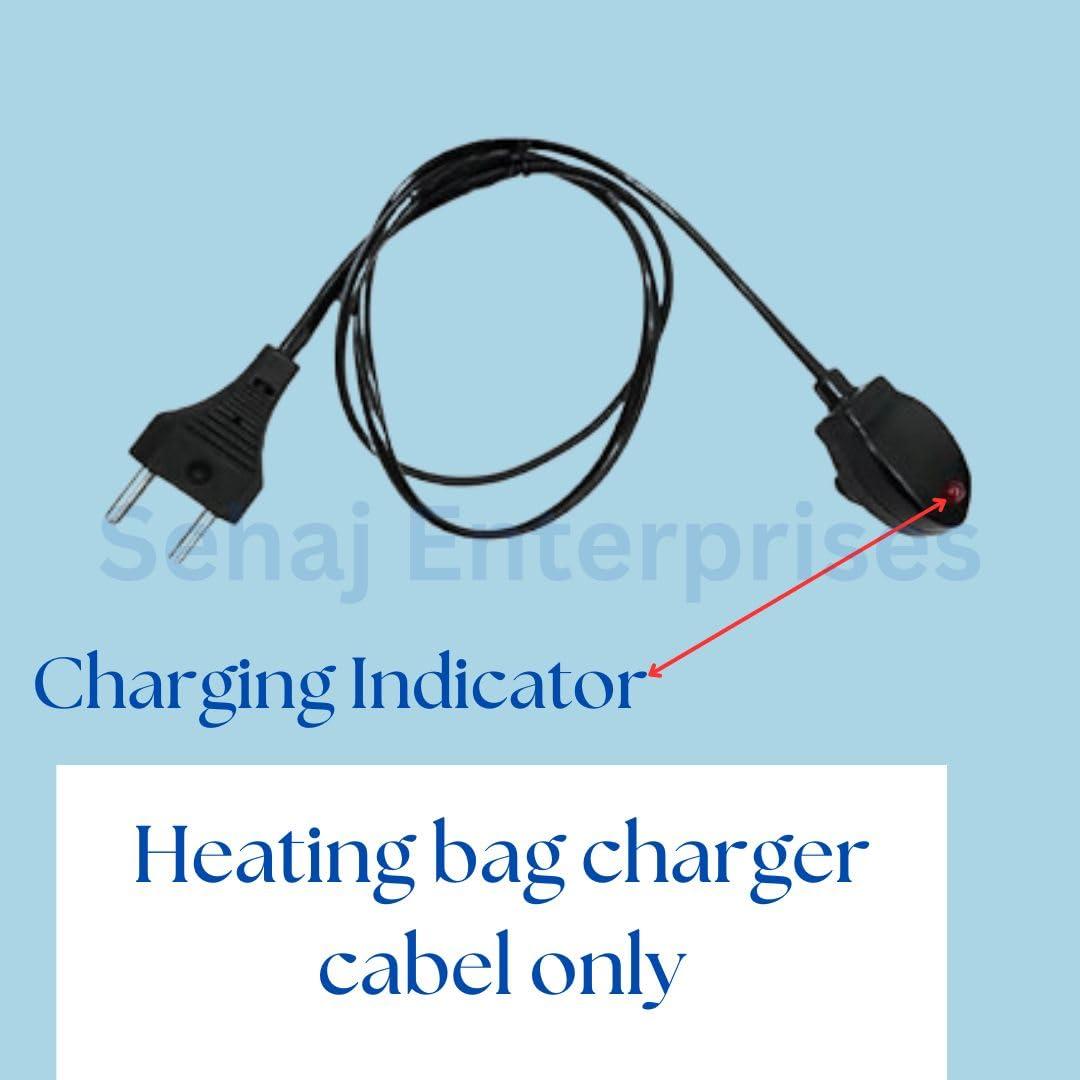 Sehaj Enterprises India Electric Hot Water Bag - Cable/Electric Pain Relief Heating Bag Chargering Cable - Pack of 2 (Only Charger with Cabel) Heating bag is not included.