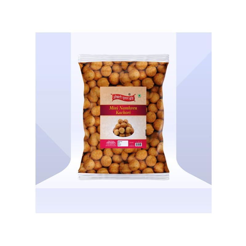 OKHLI MUSAL BRAND OKHLI MUSAL BRAND Dry Jamnagar Mini Kachori Spicy and Crispy Gol Kachaudee | Foodie Favourite||Tasty and Authentic Dry Mini Kachauri Nashta | Filled with daal and spices Fry in Earthnuts oil-1Kg*1Pack