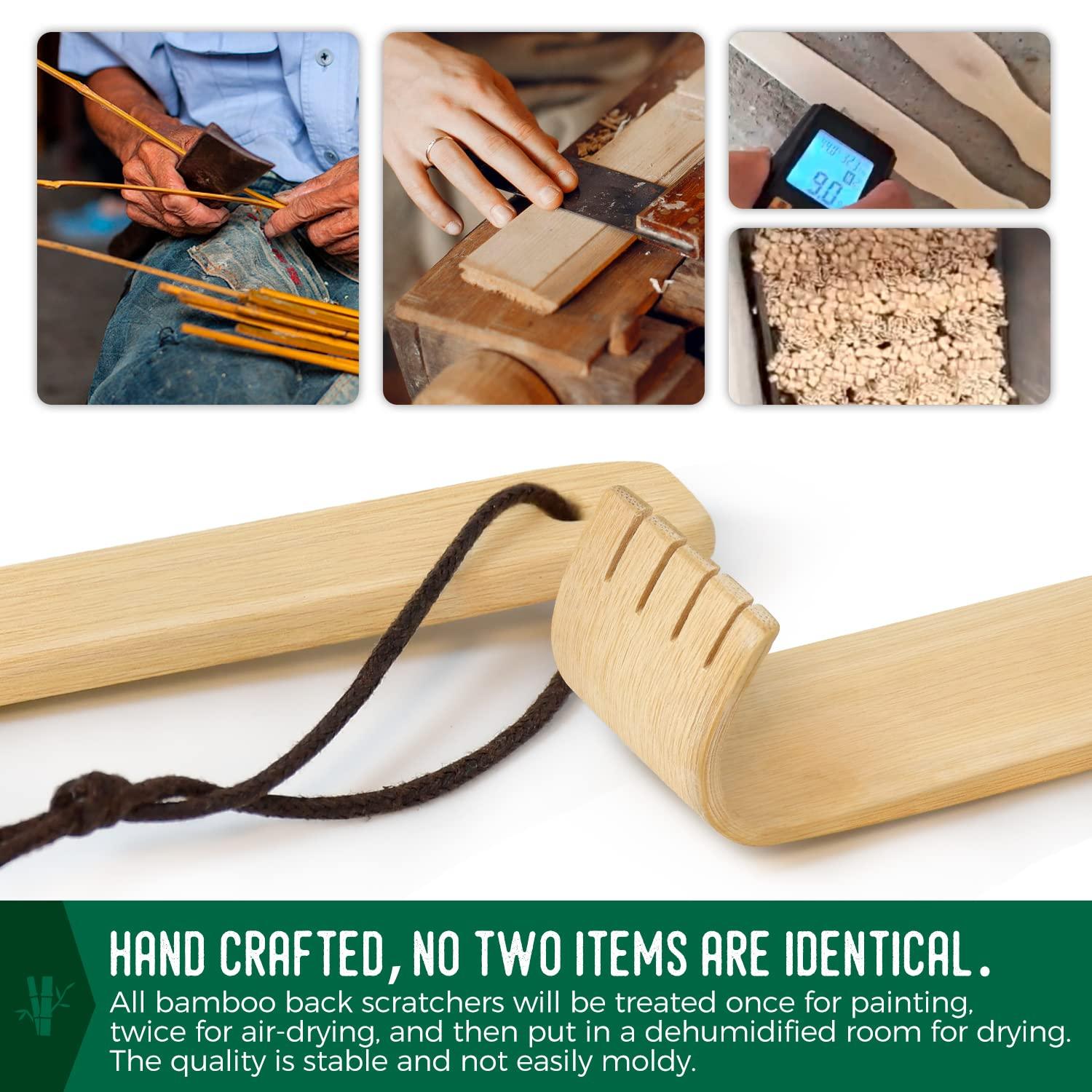 Renook Renook Bamboo Wooden Back Scratchers, 17in, Pack of 5, Best for Pregnant Women and People Who Need Longer Hands, Provide Instant Relief from Itching