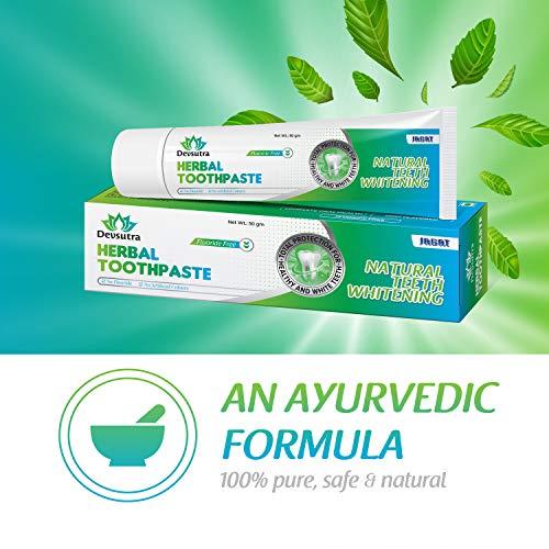 JAGAT Jagat Devsutra Dr. Recommended Ayurvedic HERBAL Fresh Mint Flavour Toothpaste Combo Pack Offer - 100% Natural Teeth Whitening Formula with No Fluoride & No Artificial Colours - Pack of 4 (100g X 4)