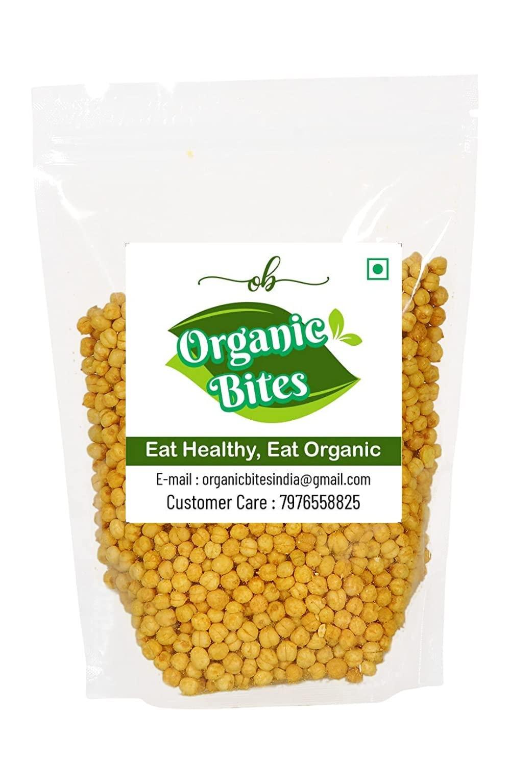 Organic Bites Organic Bites Roasted Chana Without Skin | Bhuna Chana | Roasted Chickpeas | Roasted Bhuna Chana Without Skin -900 gm