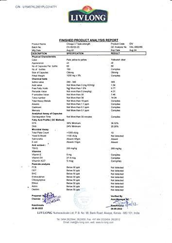 Muscle Nectar Muscle Nectar (MN) Omega 3 Fish Oil Triple Strength 2500mg for Men & Women - Molecularly Distilled (1500mg EPA/DHA) (60 Soft gels)