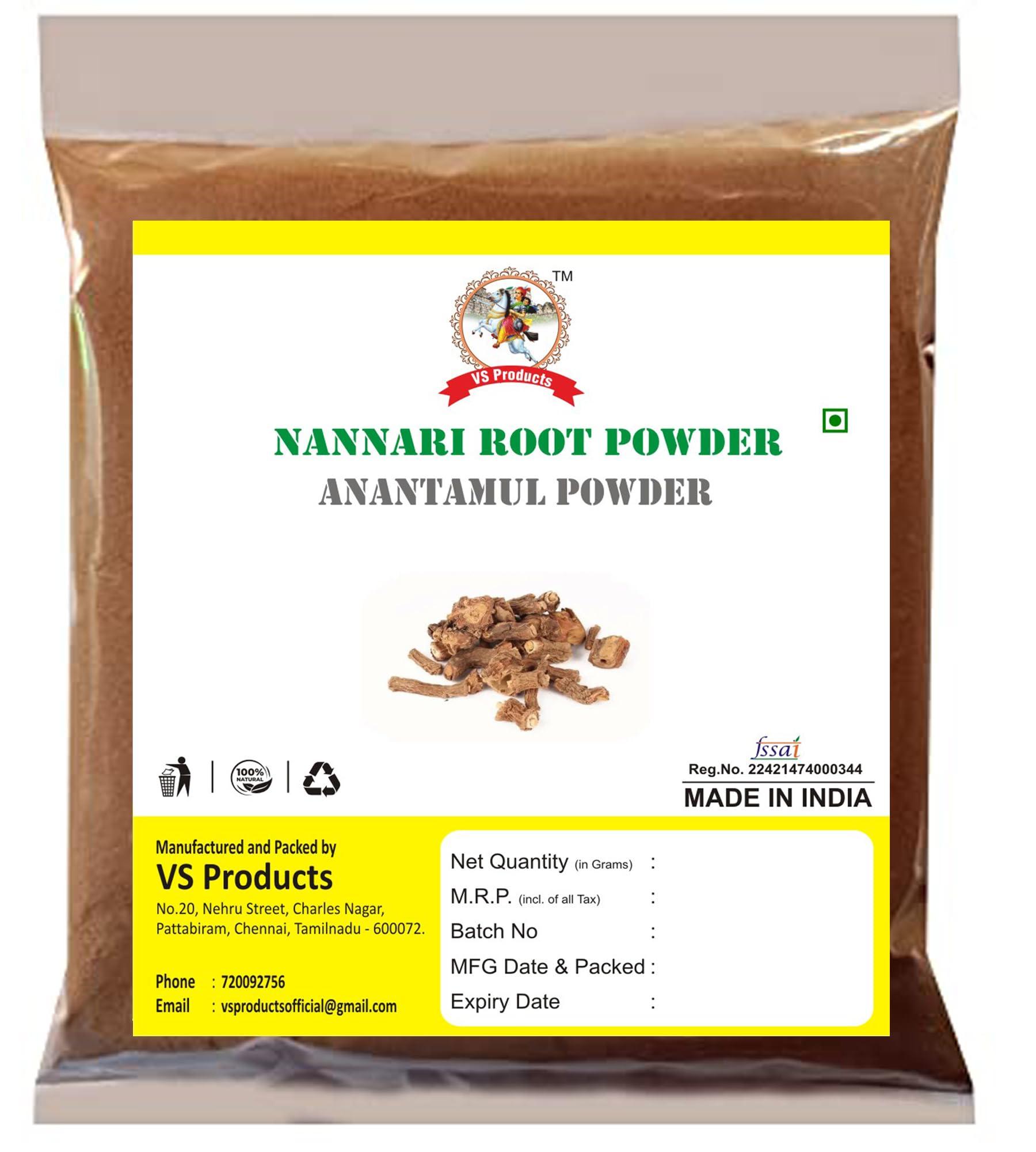 VS Products VS Products Nannari Root Powder, 700g, Kapuri, Naruninti,Anantamul, Sogade Beru, Hemidesmus Indicus, Upalsari Powder, (pack of 7 x 100g)