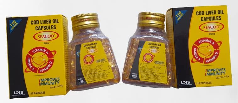 SeaCod SEACOD Cod Liver Oil Capsules - 110*2=220 Count