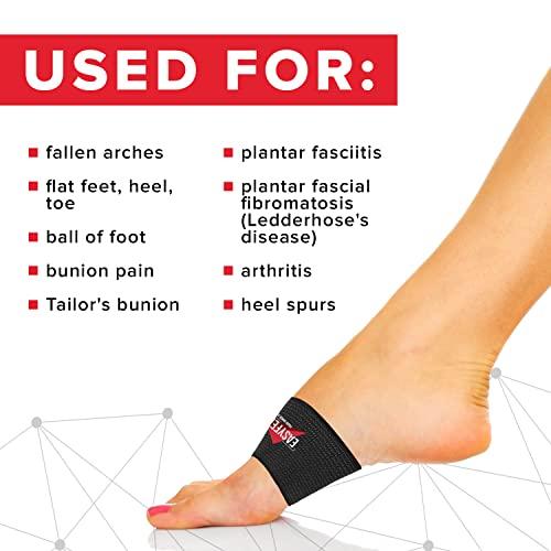 EASYFEET {New 2022} Arch Support Bands 2pcs Pack - Unisex Orthotic Health Compression for Foot Care Heel Spurs Foot Pain Relief Flat & Fallen Arches High Arch Flat Feet - Braces/Sleeves in 2 Sizes