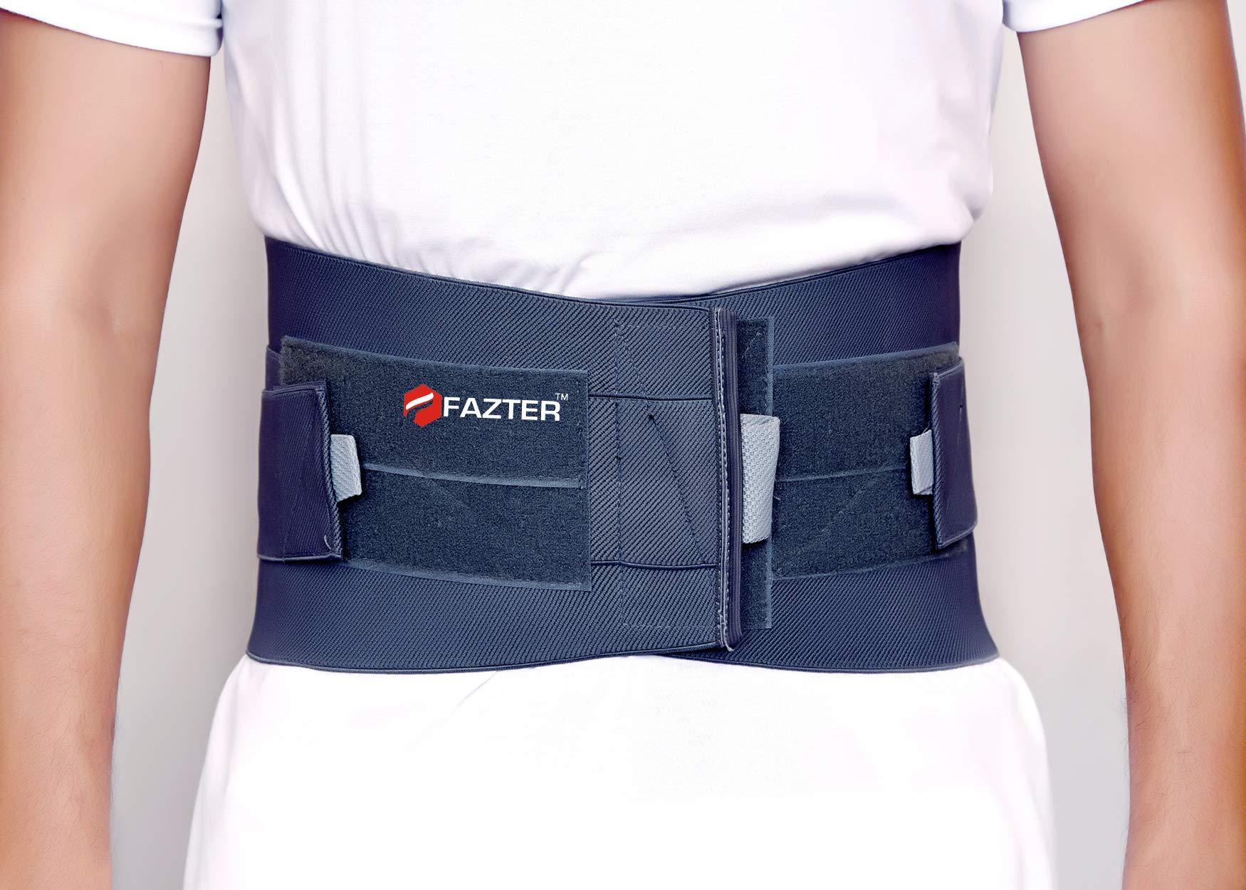 FAZTER FAZTER Aluminium Premium Lower Back Lumbo Sacral Contoured Belt/Lumbo Sacral Belt/Corset For Men And Women/Waist And Back Support Belt Pain Relief-Compression With Dual Adjustable Straps (Xxxxl)